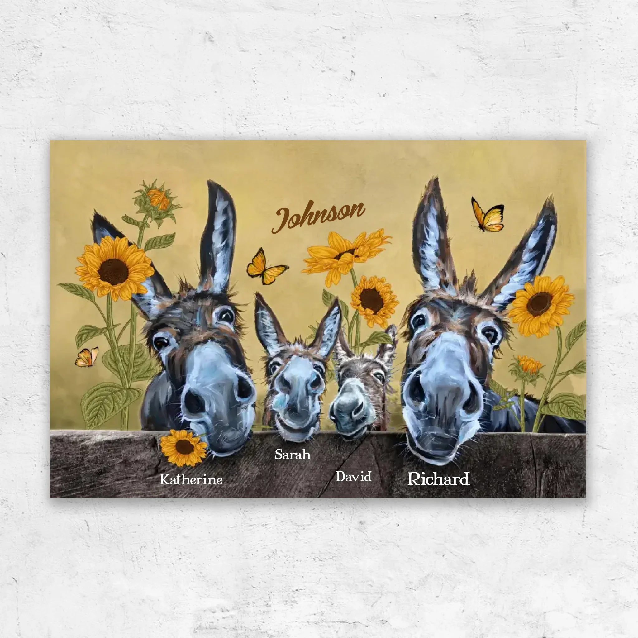 Personalized Canvas "Donkey Family"