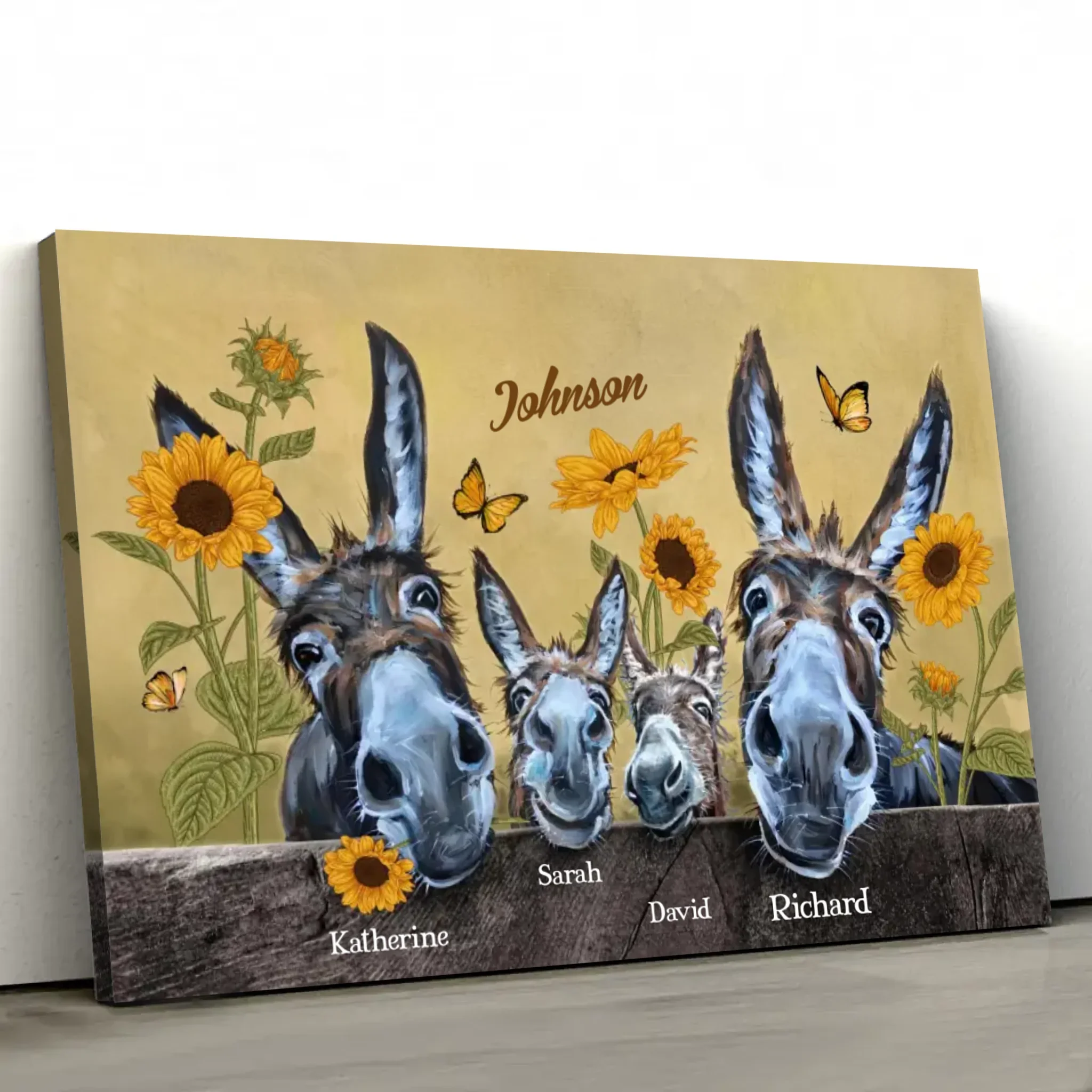 Personalized Canvas "Donkey Family" - Image 2