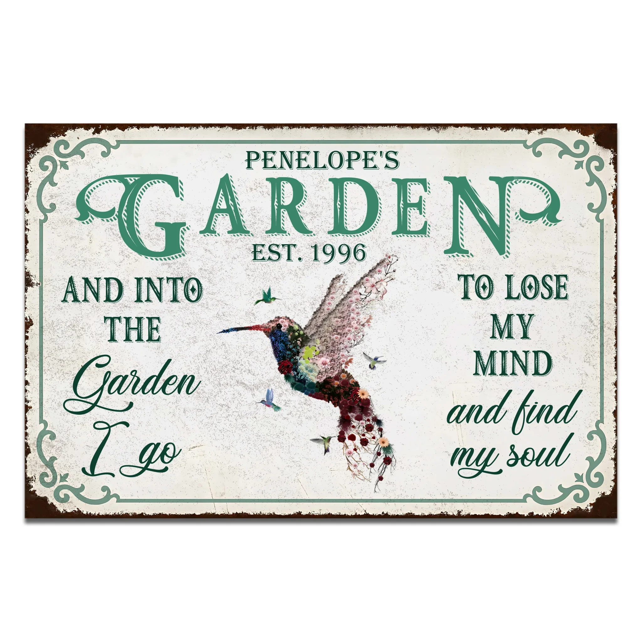 Personalized Aluminum Garden Sign "A garden is a heaven with stars made of flowers" - Image 2