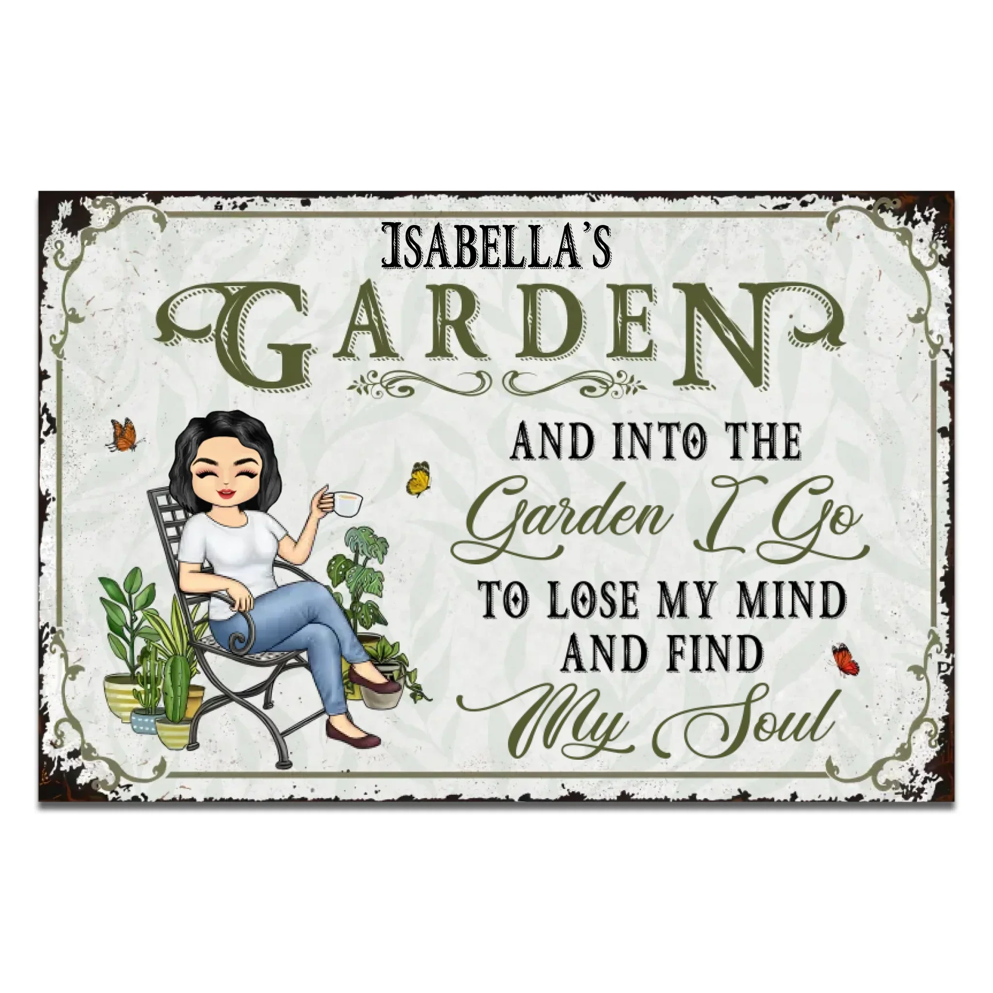 Personalized Aluminum Garden Sign "No weeds grow here, they are called companion plants" - Image 2