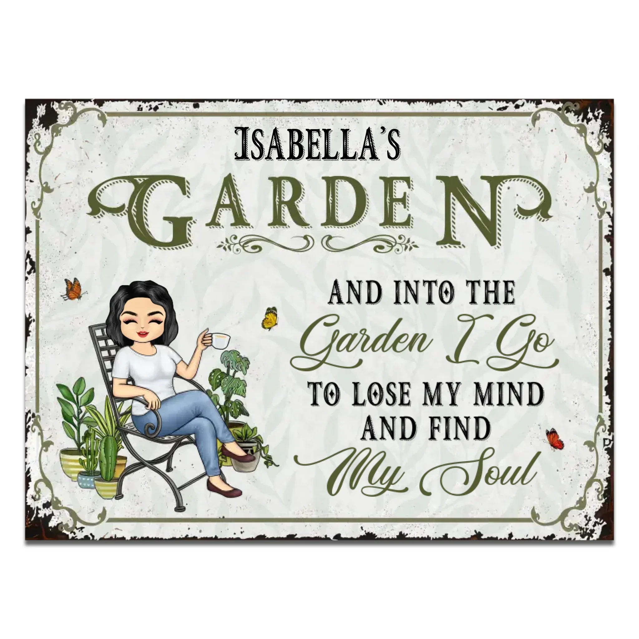 Personalized Aluminum Garden Sign "No weeds grow here, they are called companion plants" - Image 4
