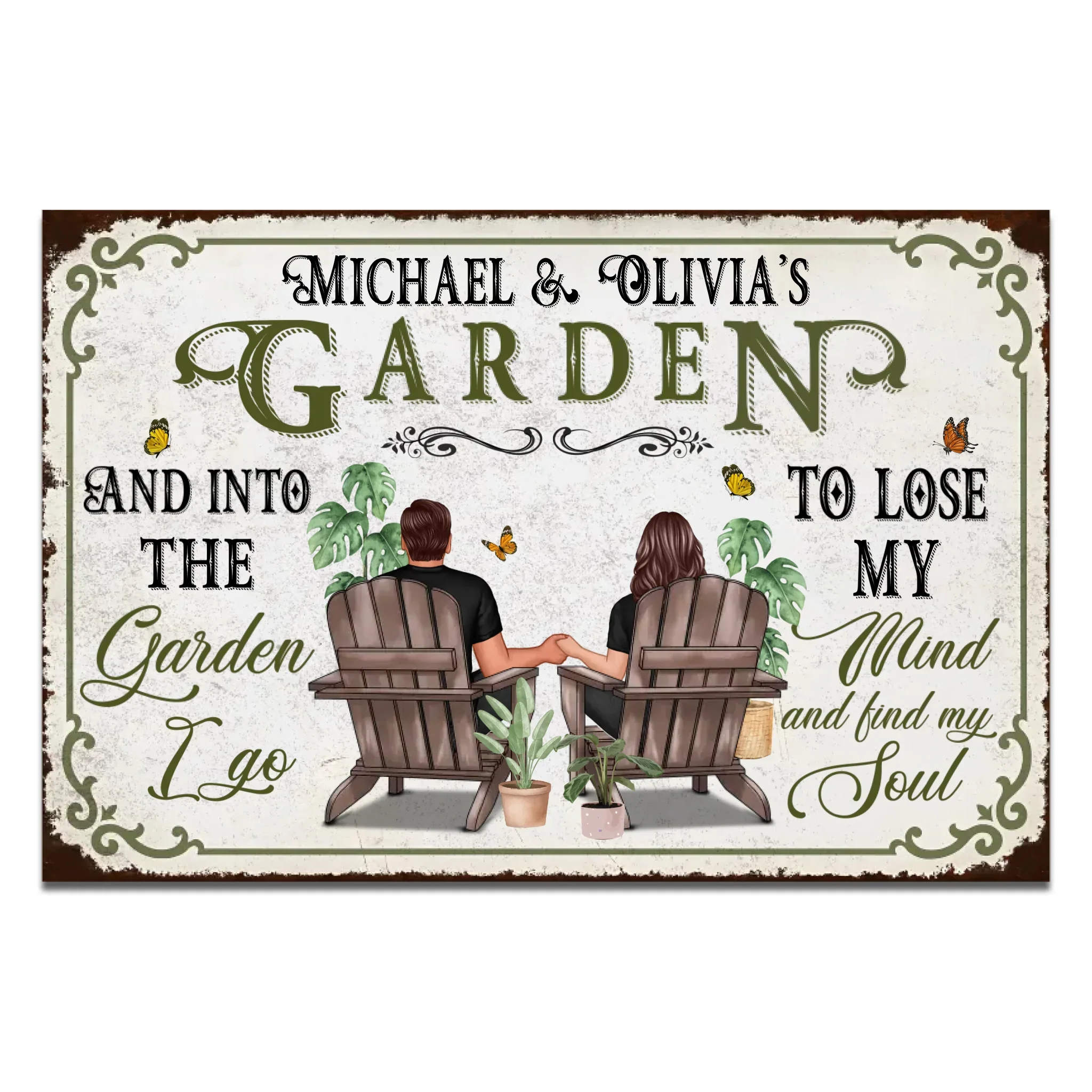 Personalized Aluminum Garden Sign "Our Garden Together" - Image 2