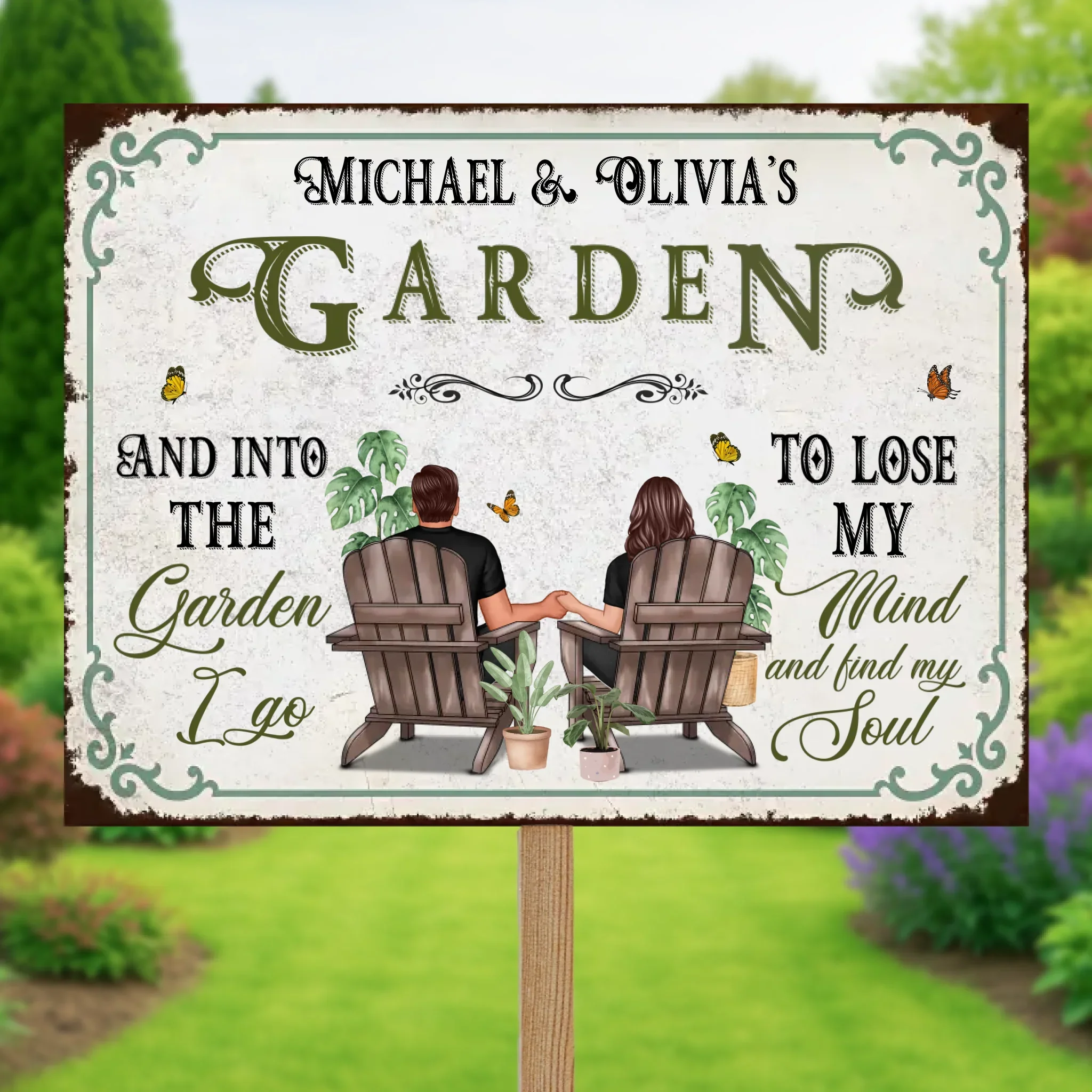 Personalized Aluminum Garden Sign "Our Garden Together" - Image 3