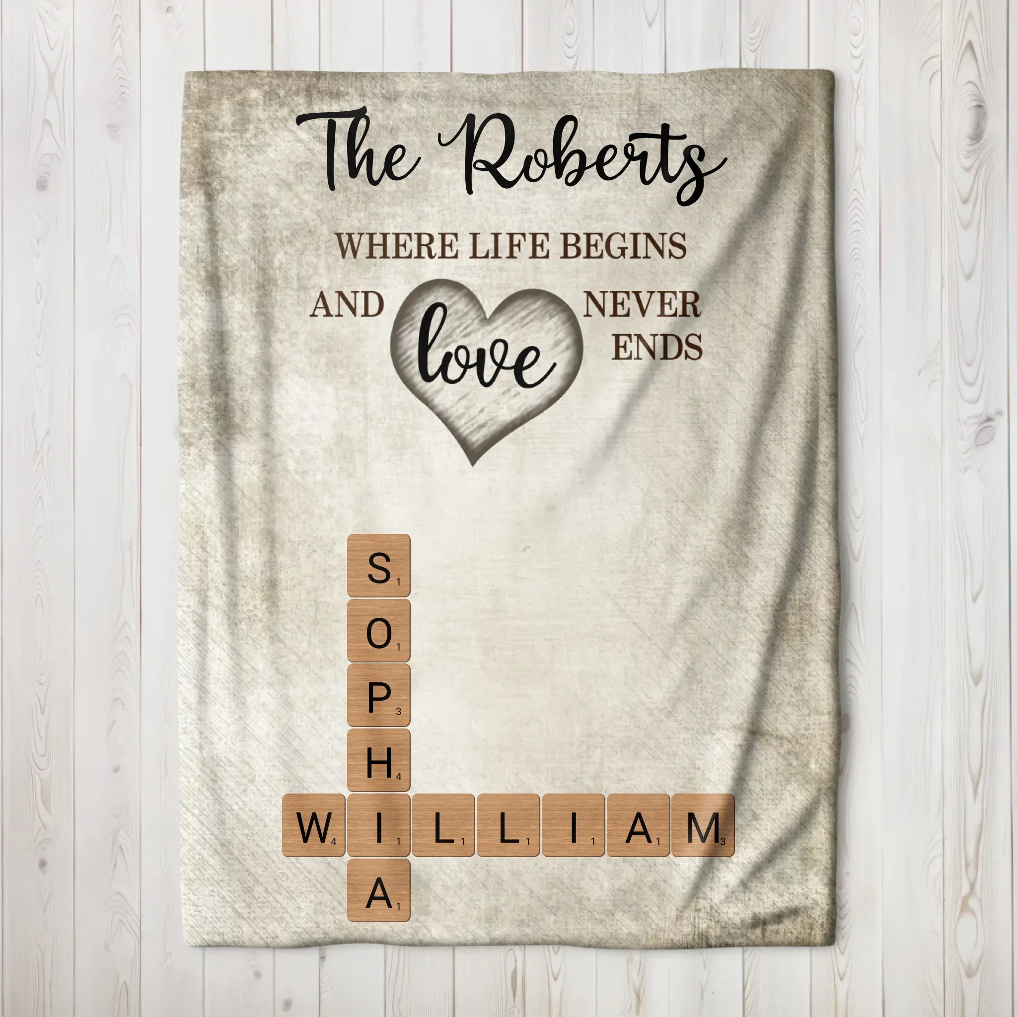 Personalized Blanket – A little bit of crazy, a little bit of loud and a hole lot of love - Crossword Art - Image 3