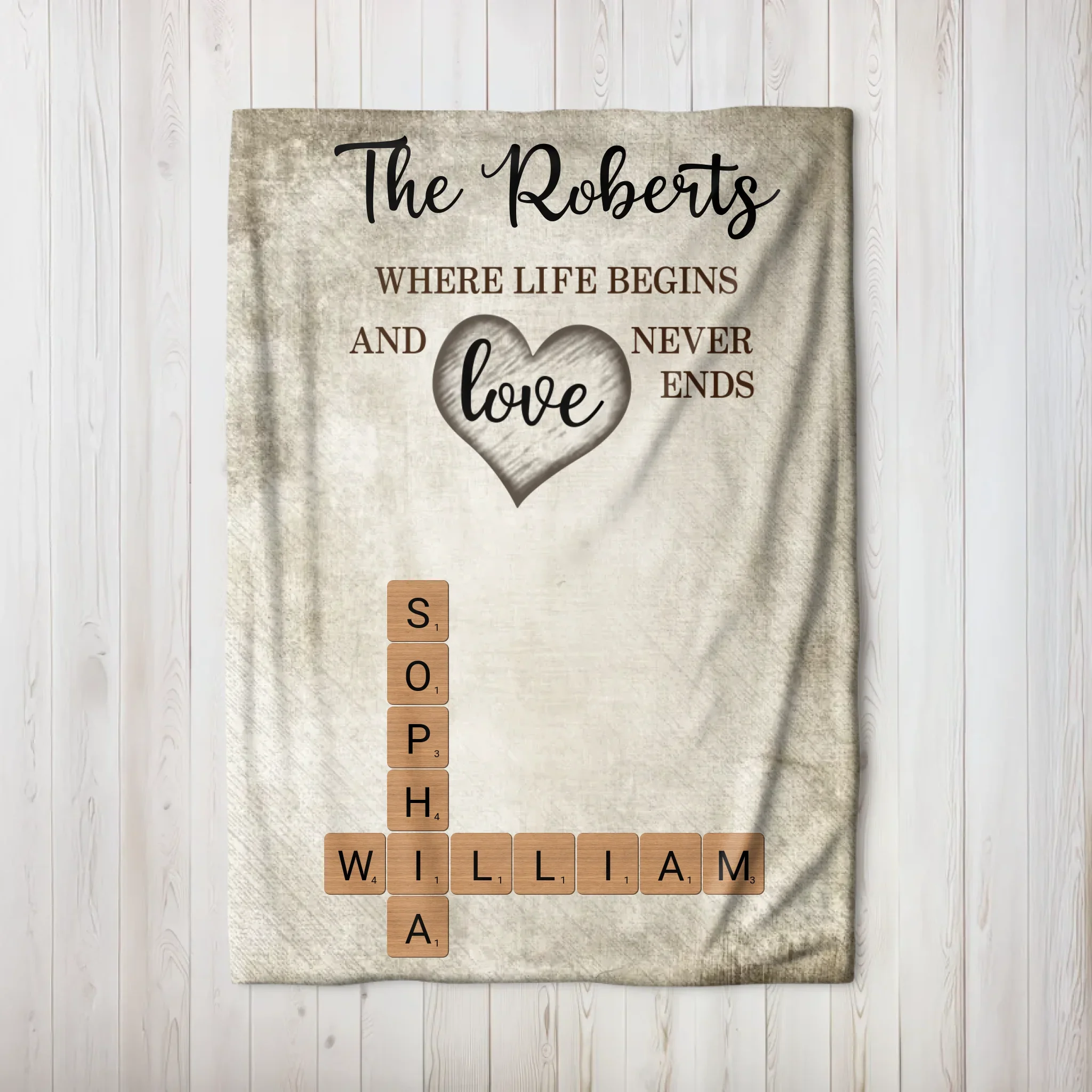 Personalized Blanket – A little bit of crazy, a little bit of loud and a hole lot of love - Crossword Art - Image 8