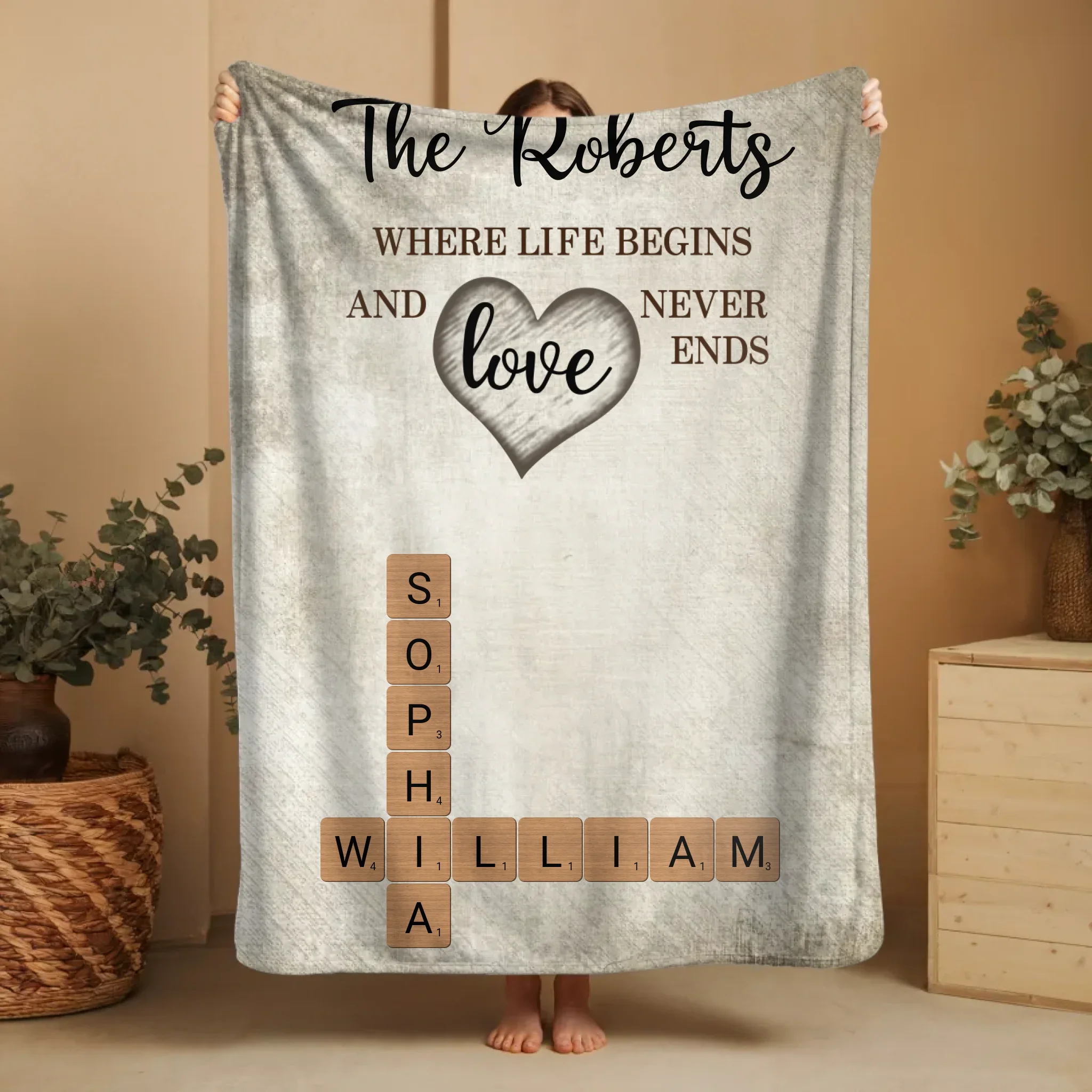 Personalized Blanket – A little bit of crazy, a little bit of loud and a hole lot of love - Crossword Art - Image 9