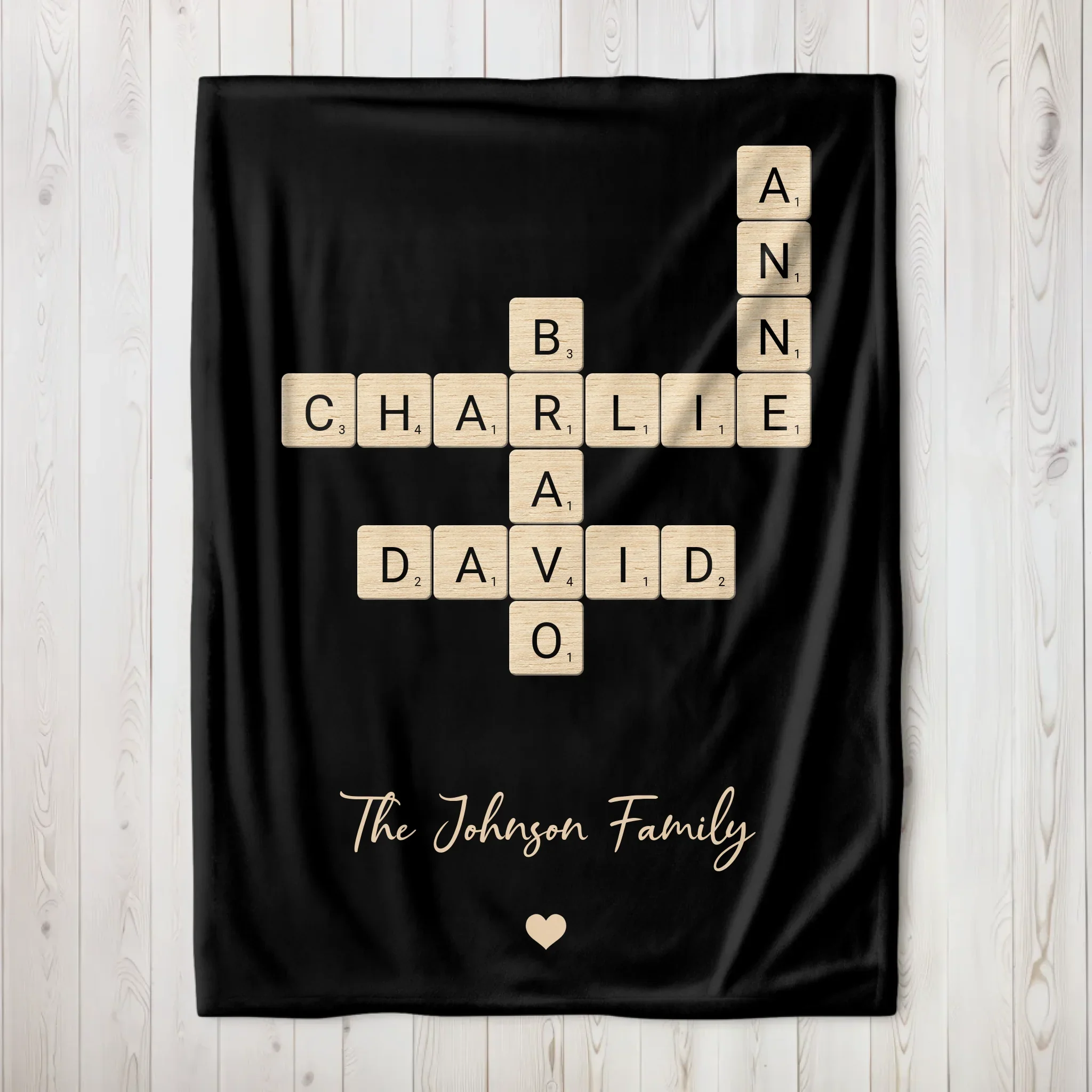 Personalized Blanket "Family Crossword Art" - Image 3