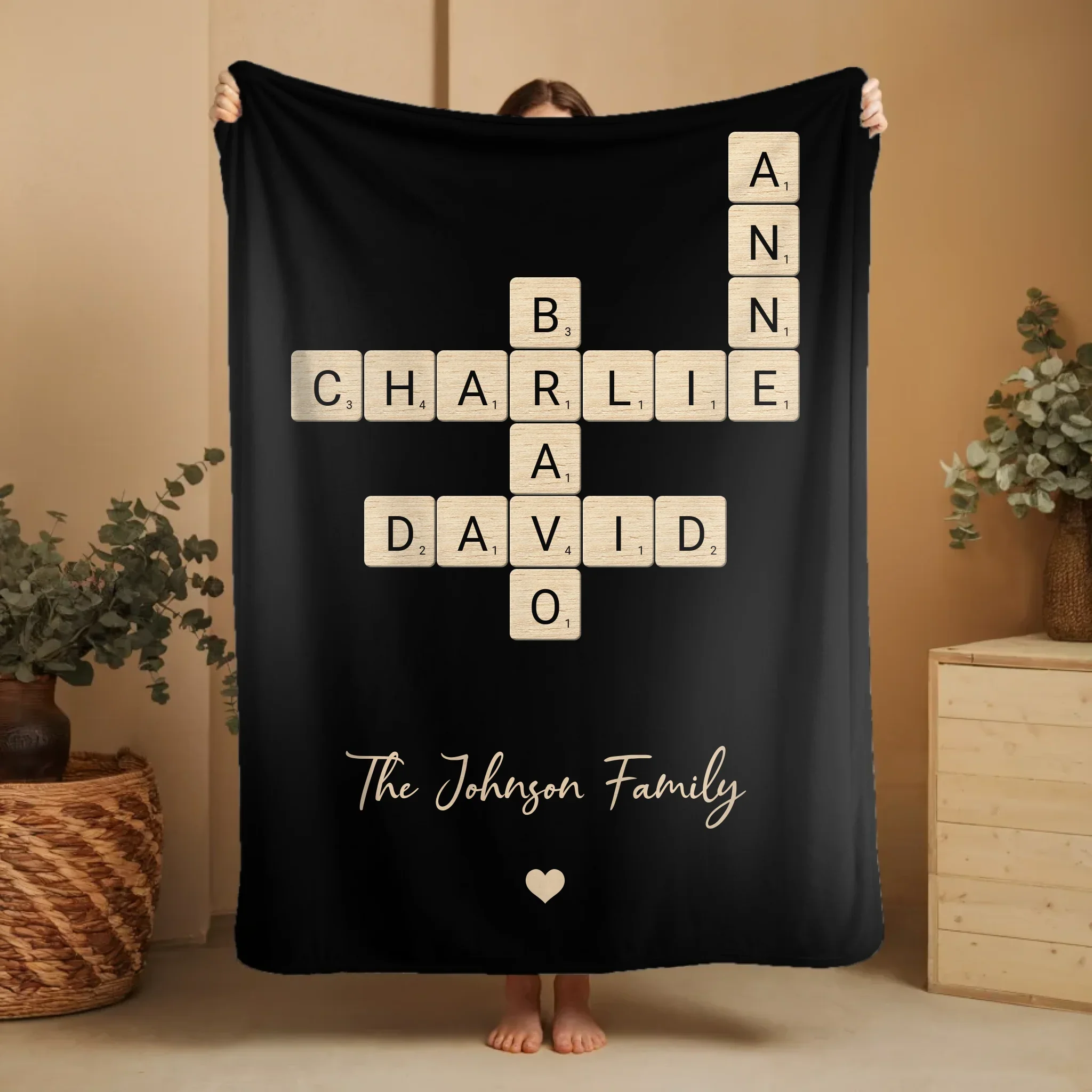 Personalized Blanket "Family Crossword Art" - Image 4