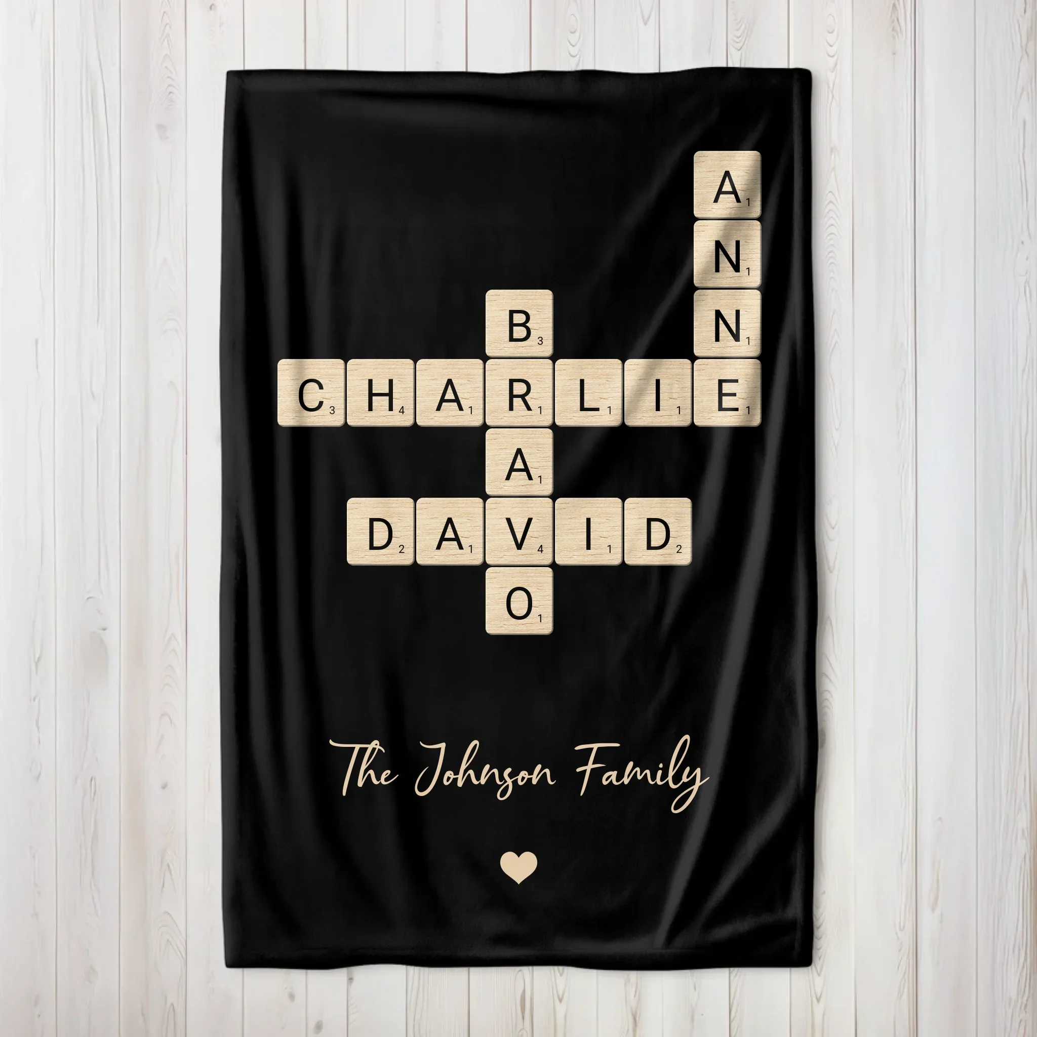 Personalized Blanket "Family Crossword Art" - Image 6