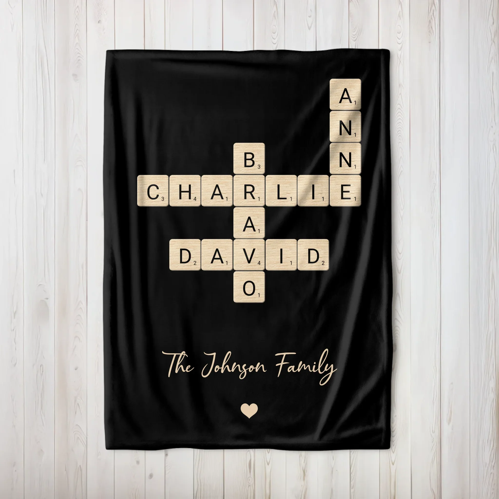 Personalized Blanket "Family Crossword Art" - Image 8
