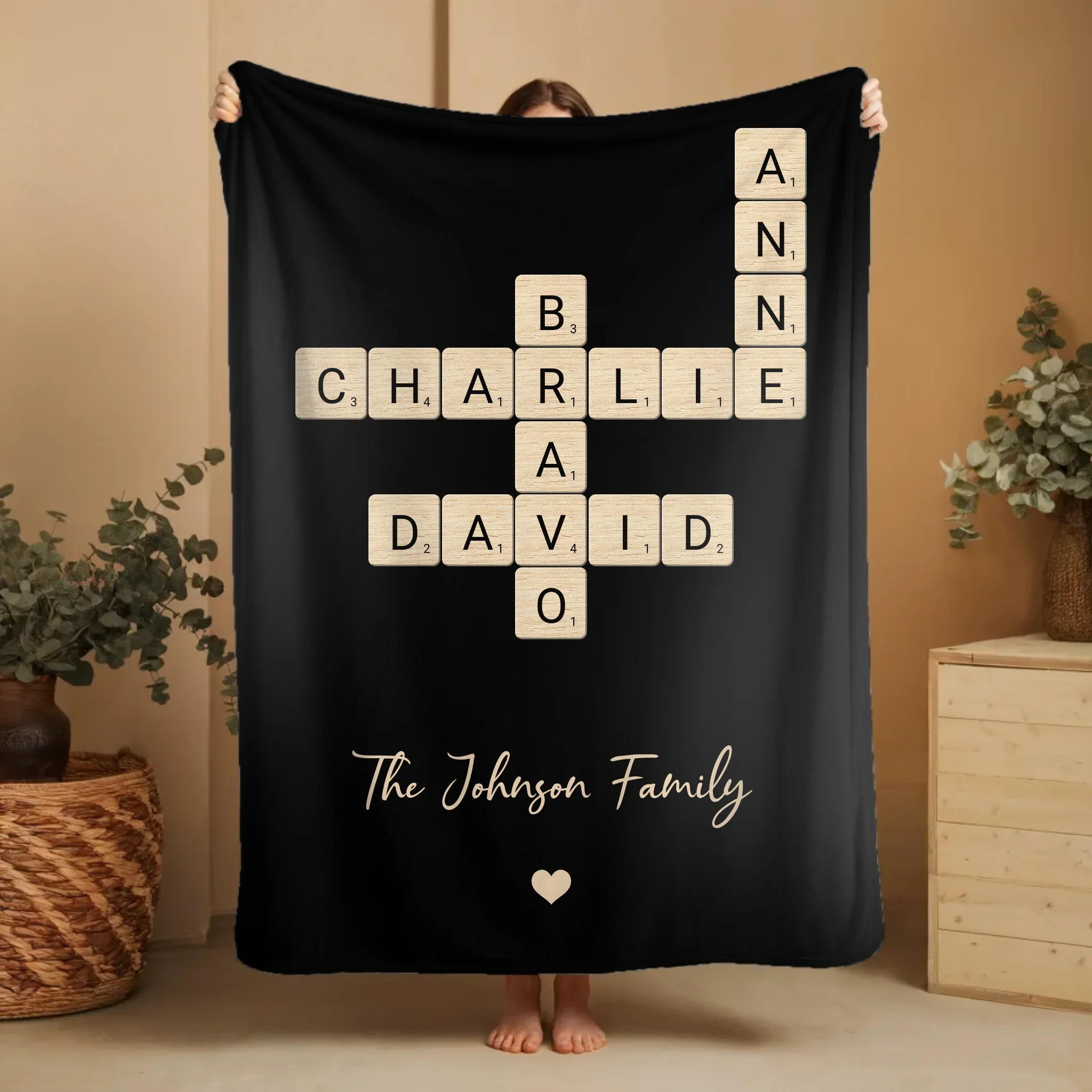 Personalized Blanket "Family Crossword Art" - Image 9