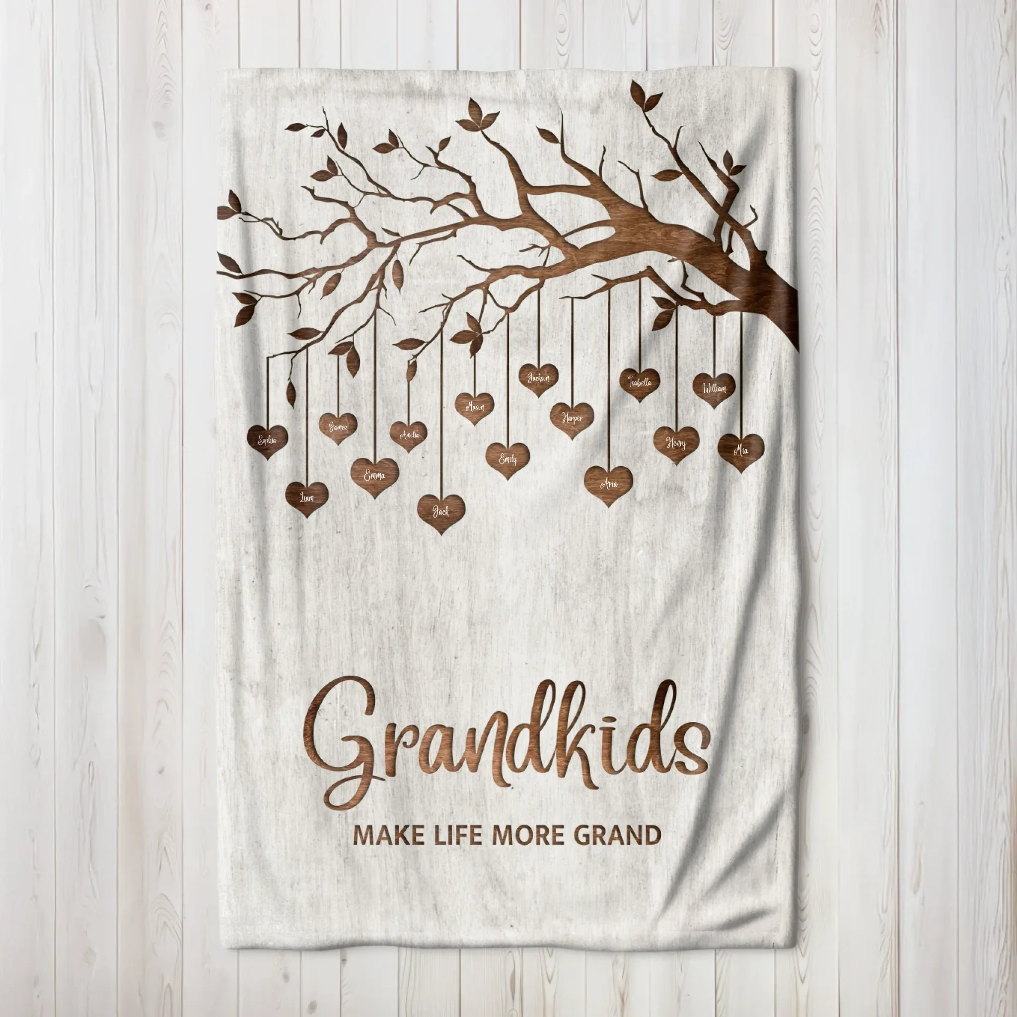 Personalized Blanket – Family Tree - vertical