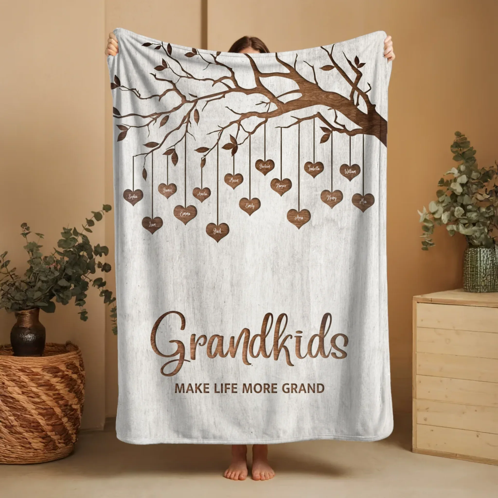Personalized Blanket – Family Tree - vertical - Image 2
