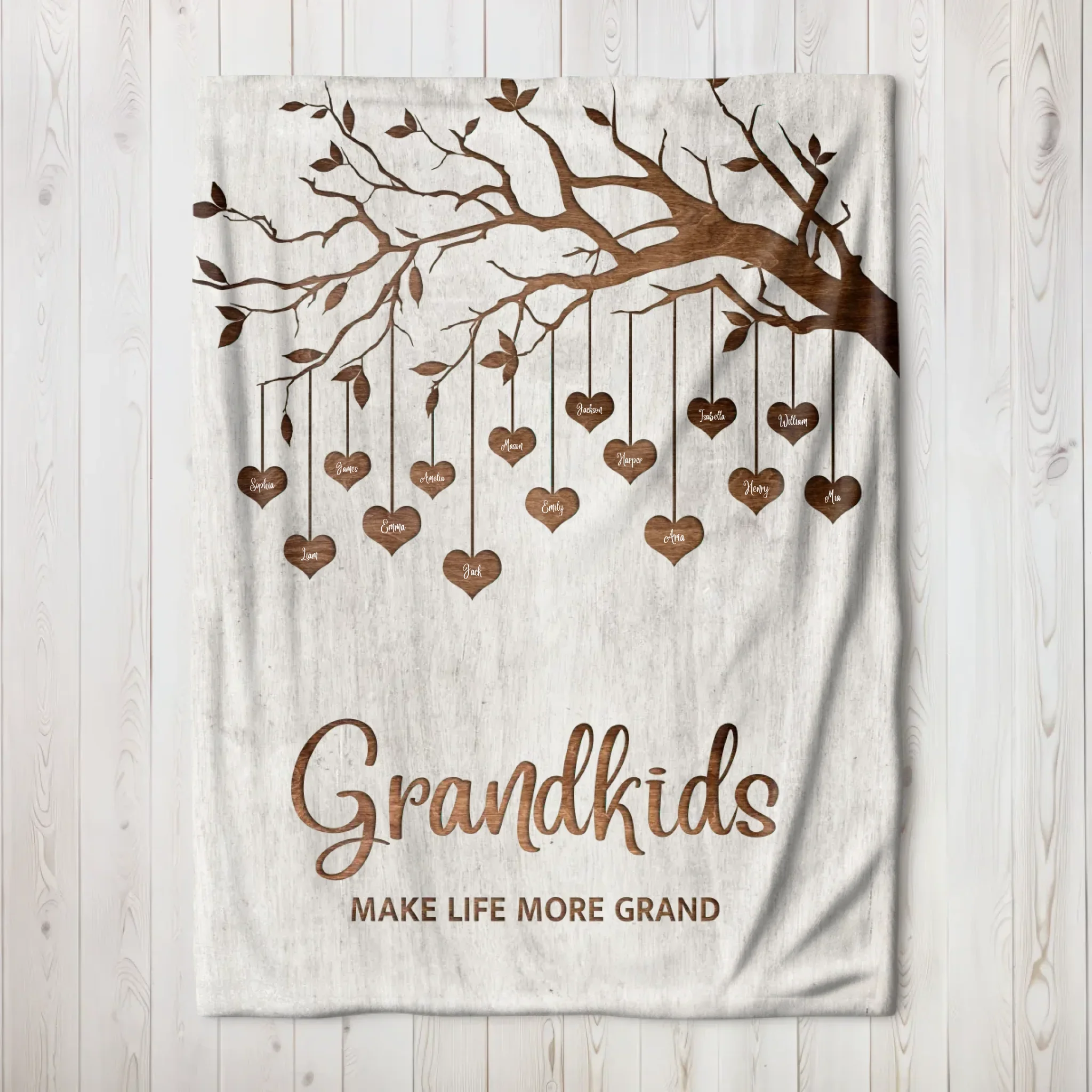 Personalized Blanket – Family Tree - vertical - Image 3