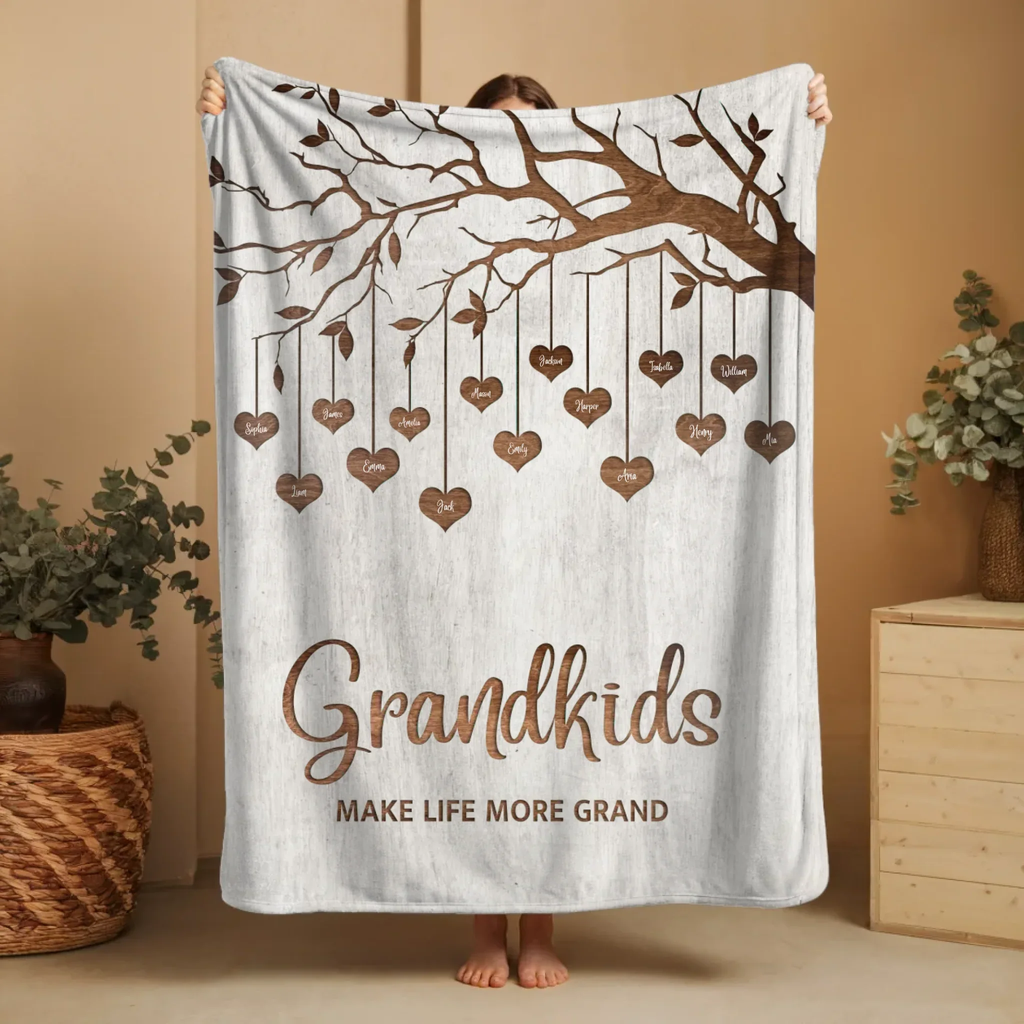 Personalized Blanket – Family Tree - vertical - Image 4