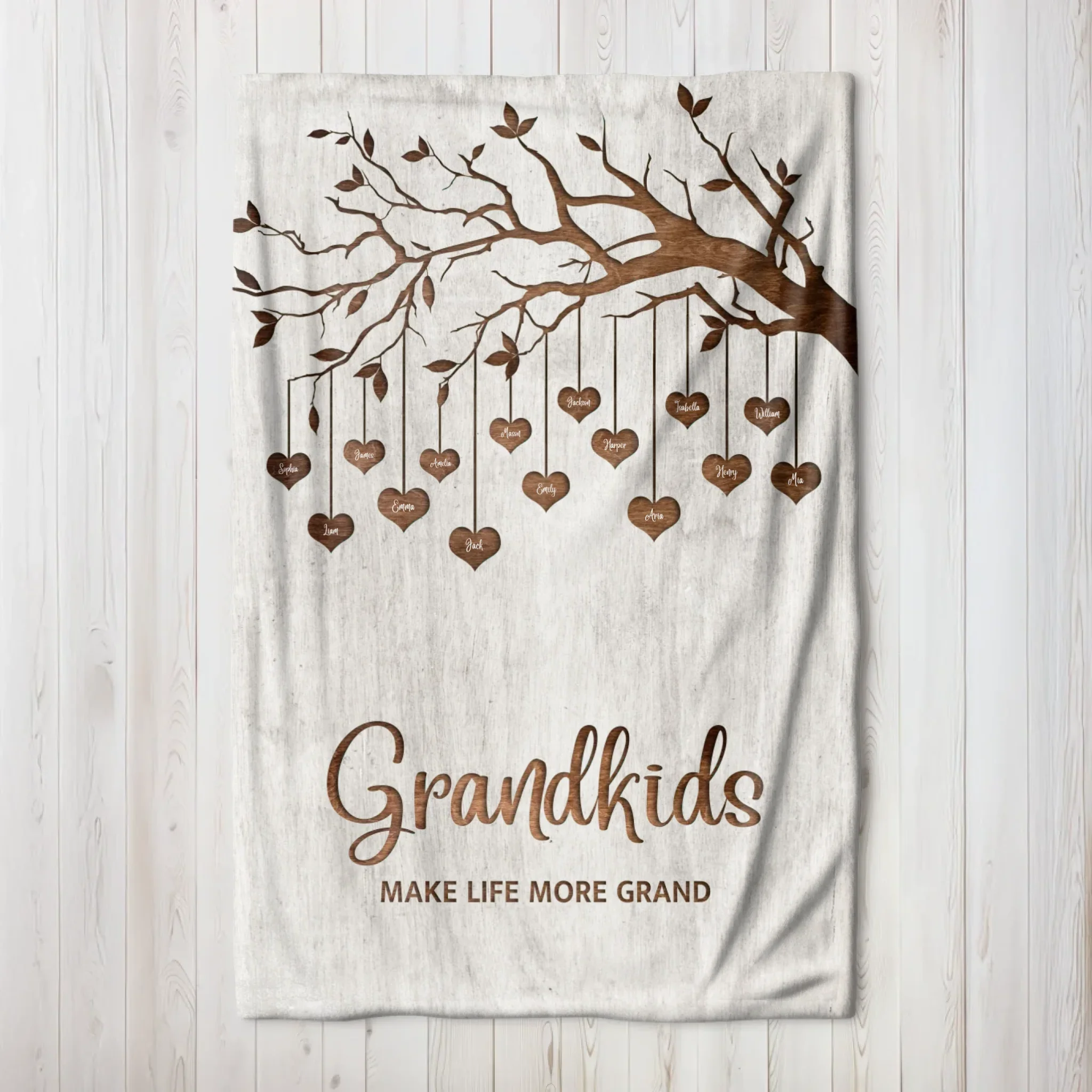 Personalized Blanket – Family Tree - vertical - Image 6