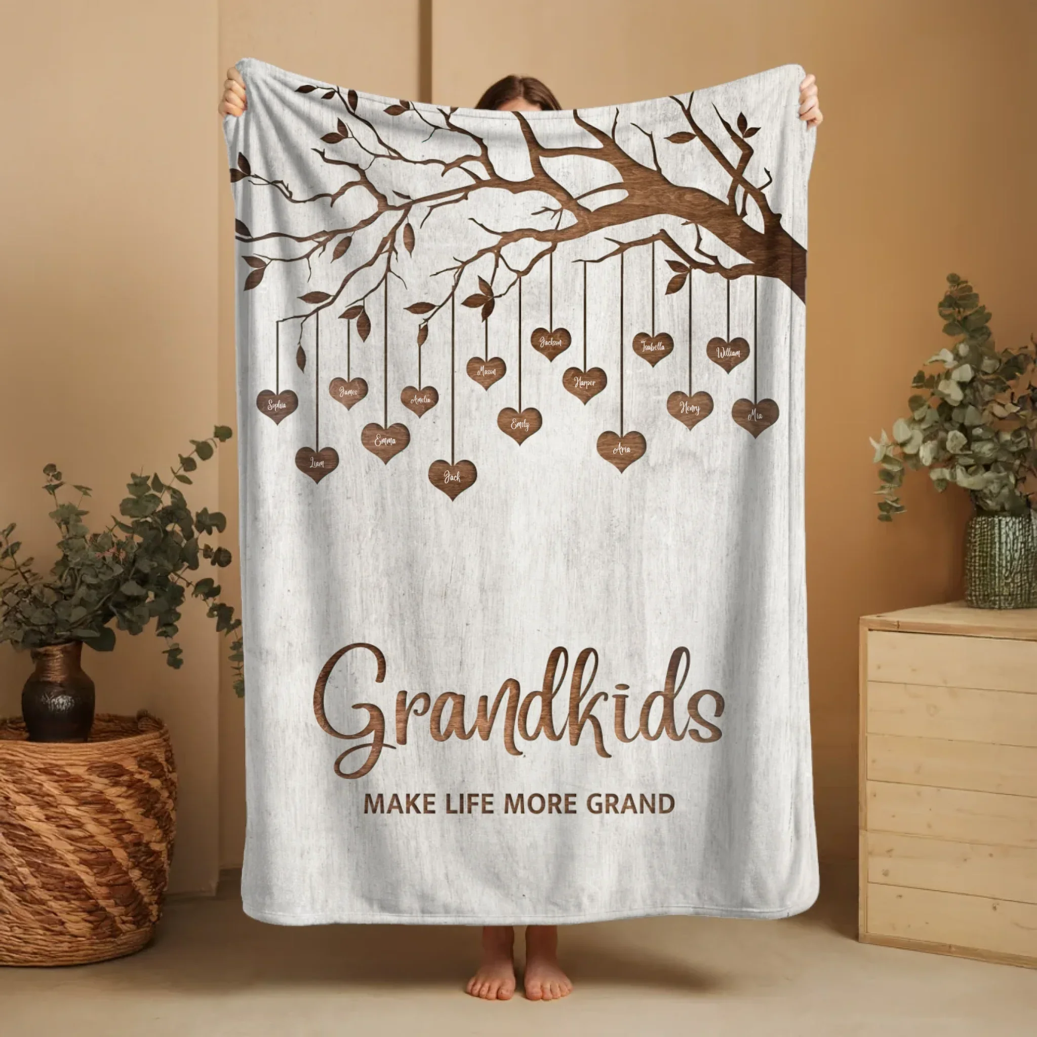 Personalized Blanket – Family Tree - vertical - Image 7