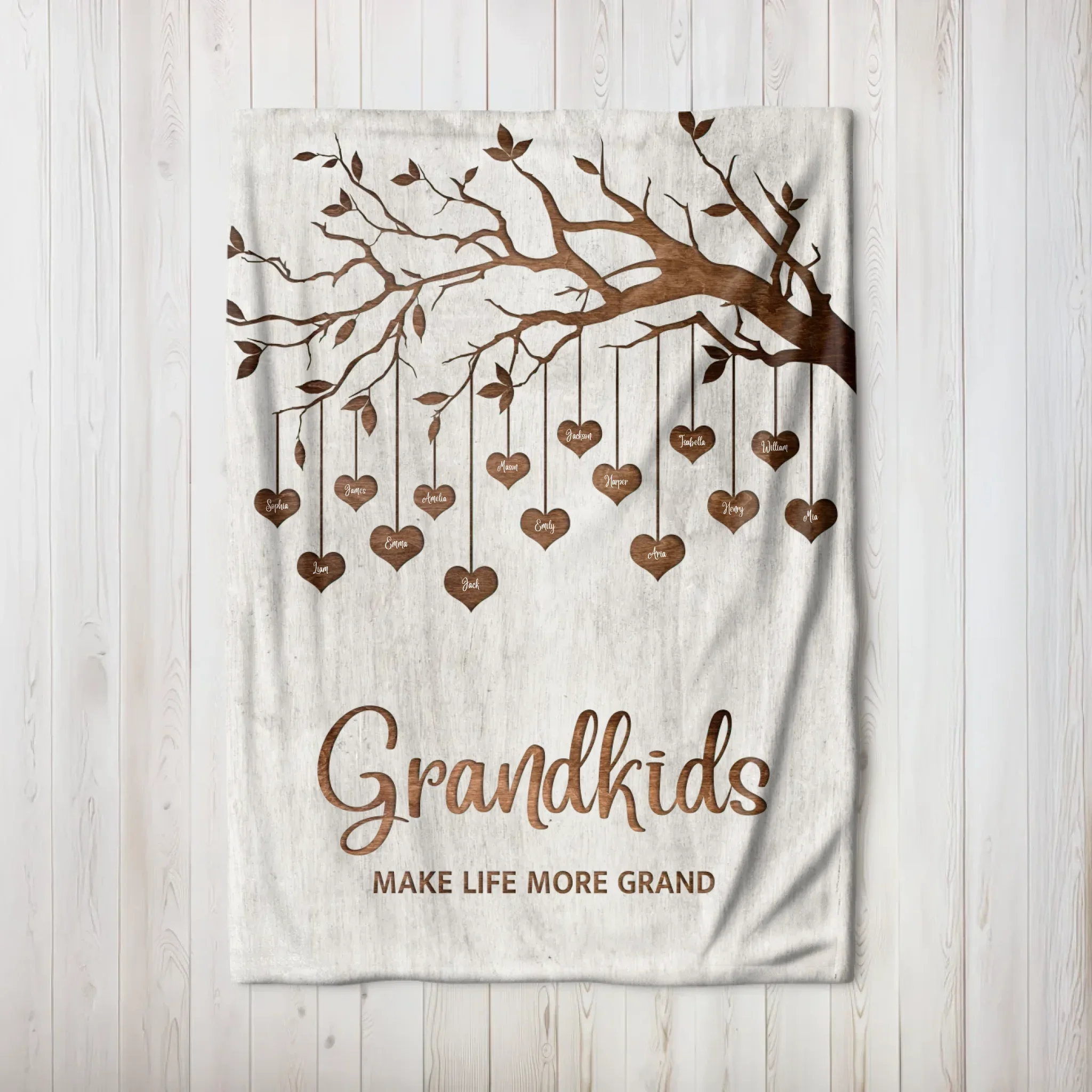 Personalized Blanket – Family Tree - vertical - Image 8