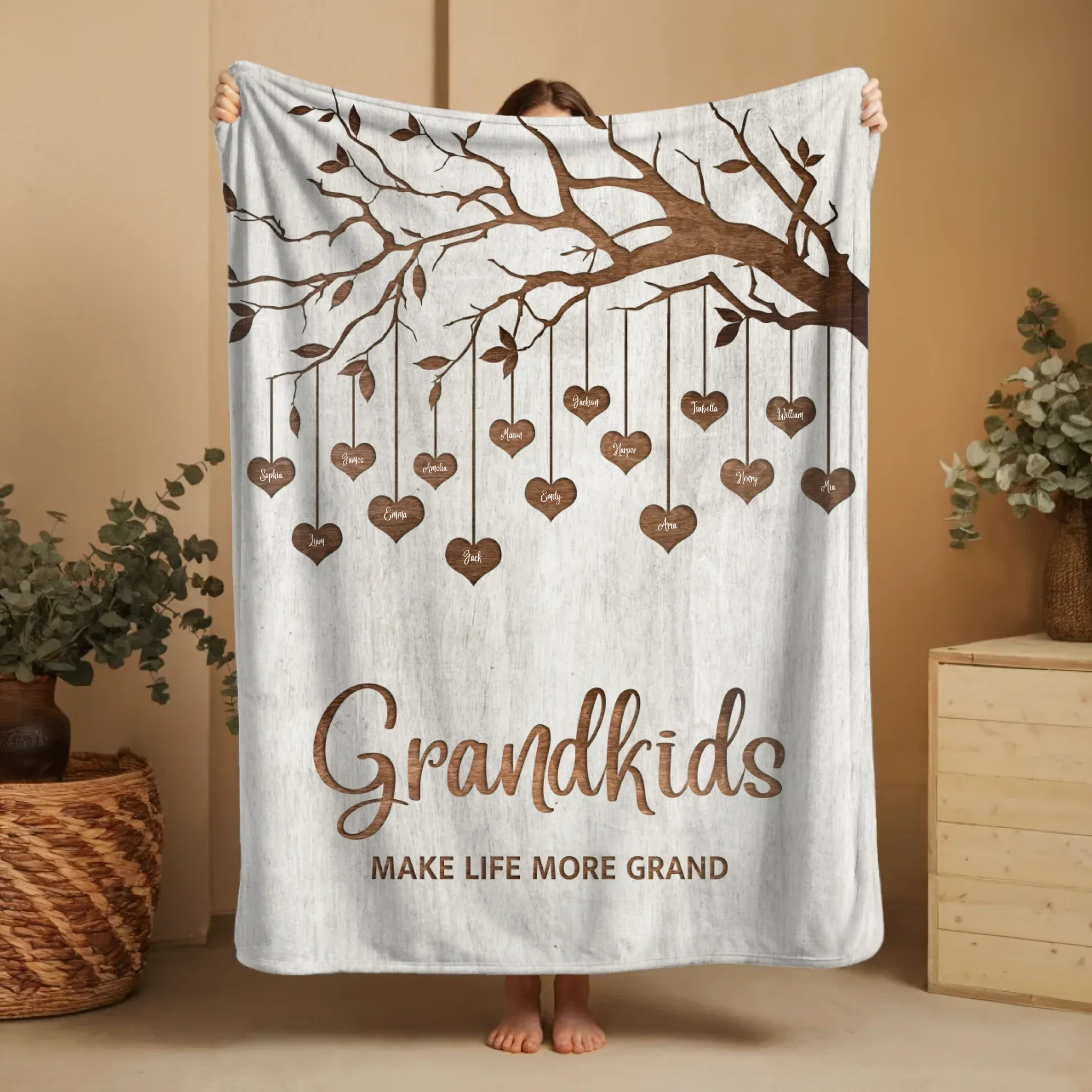 Personalized Blanket – Family Tree - vertical - Image 9