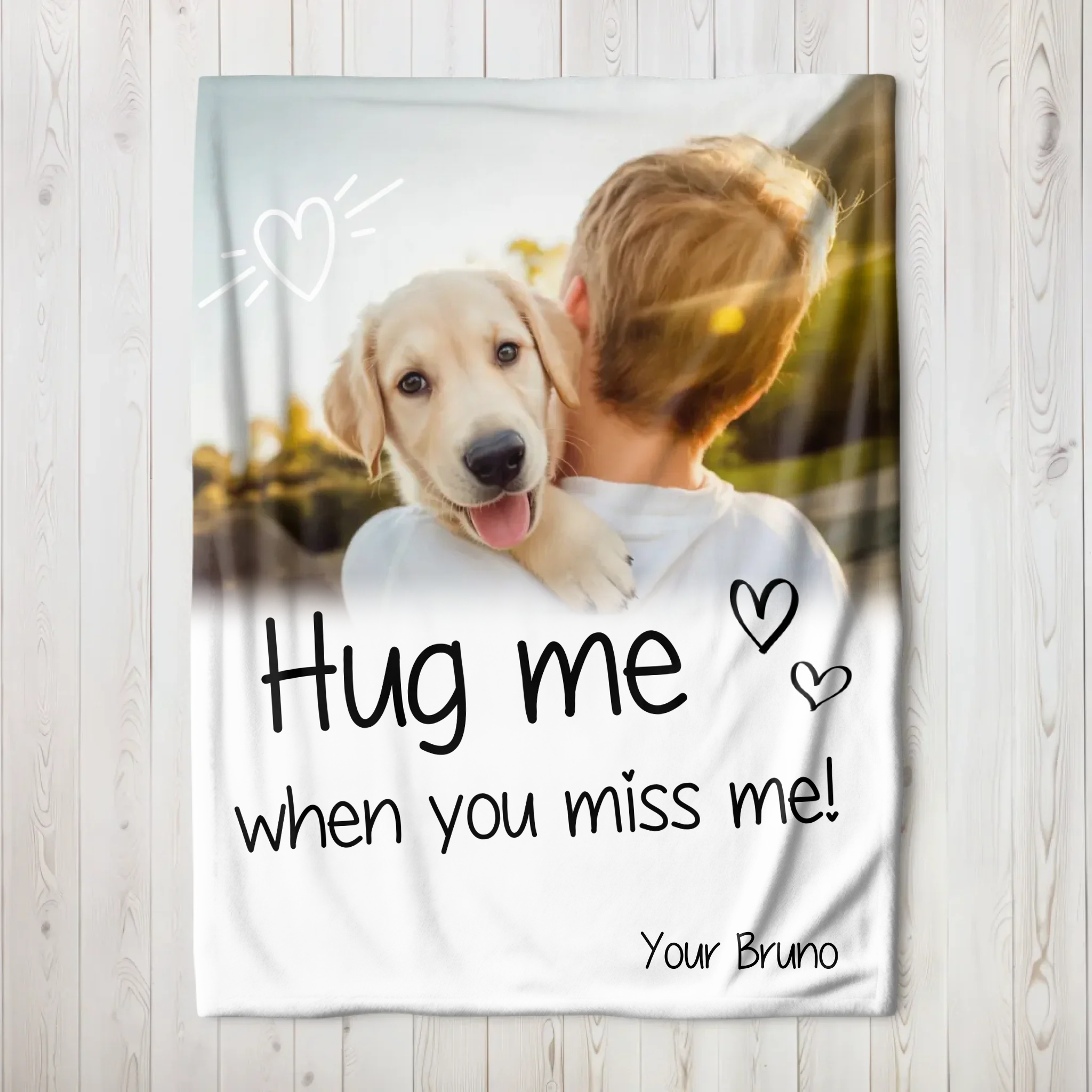 Personalized Blanket – Hug me when you miss me - Image 3