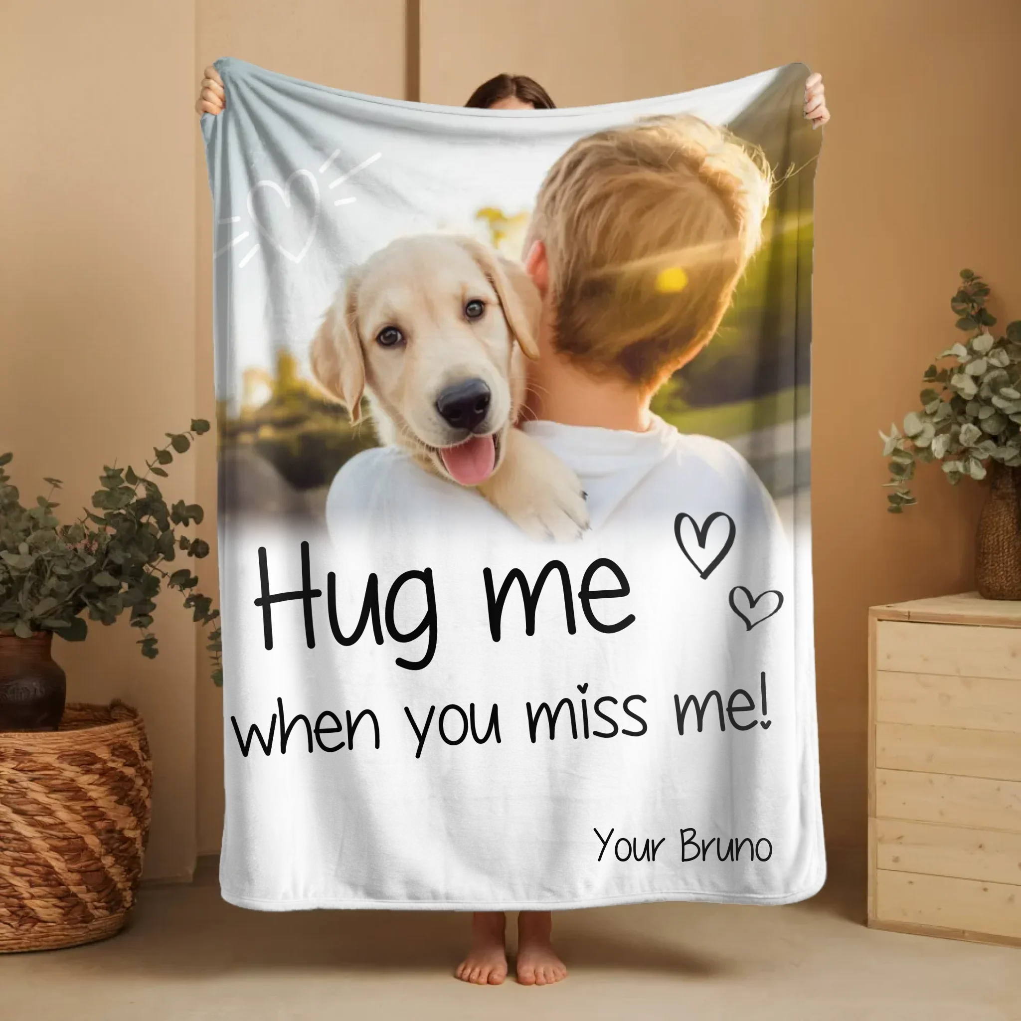 Personalized Blanket – Hug me when you miss me - Image 4