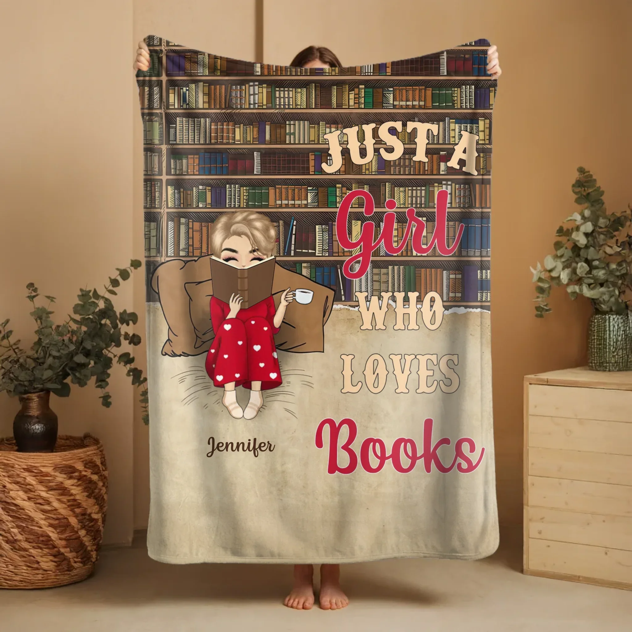 Personalized Blanket – Just A Girl Who Loves Books - Image 2