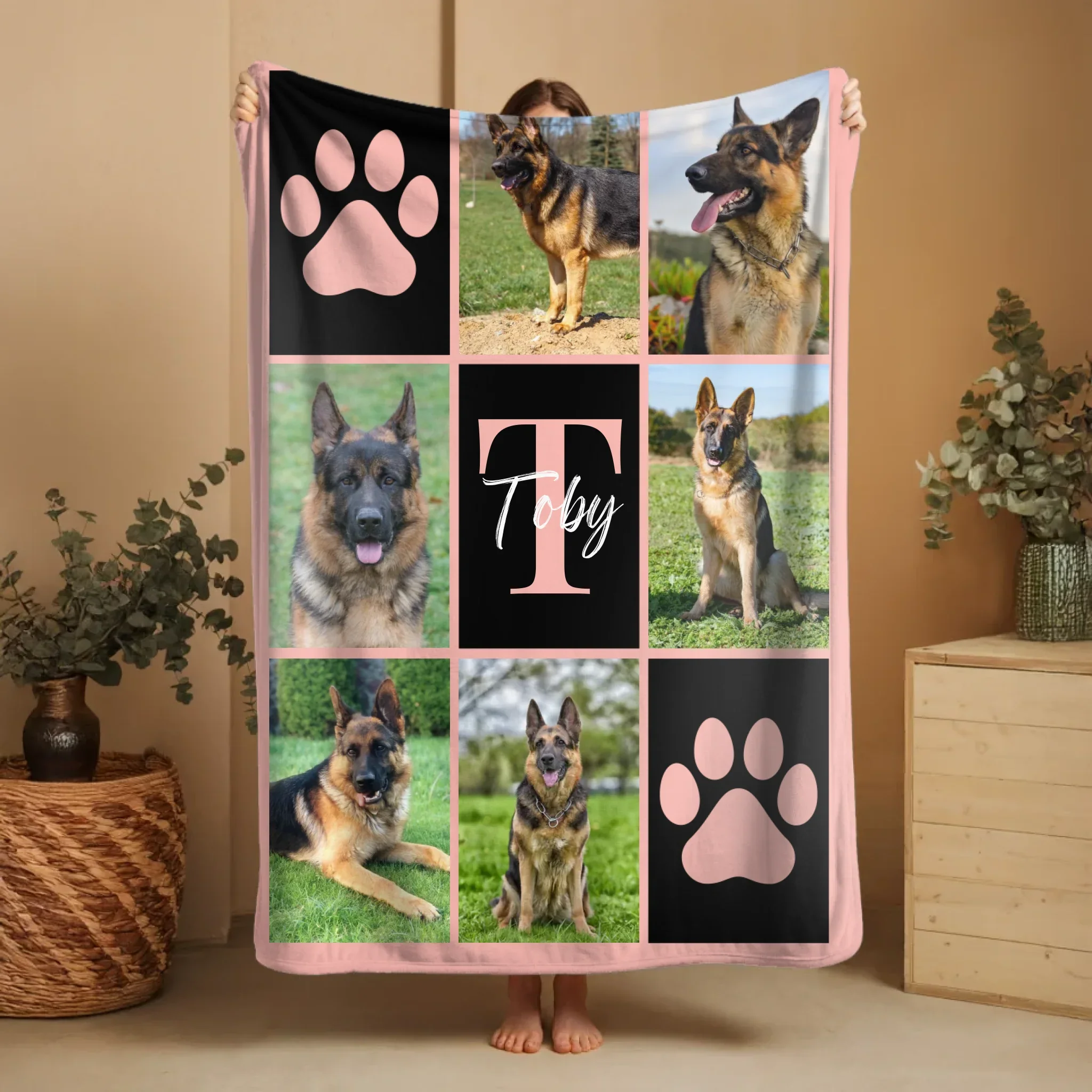 Personalized Blanket – Multicolored Pet Photo With Name And Initial - Image 2