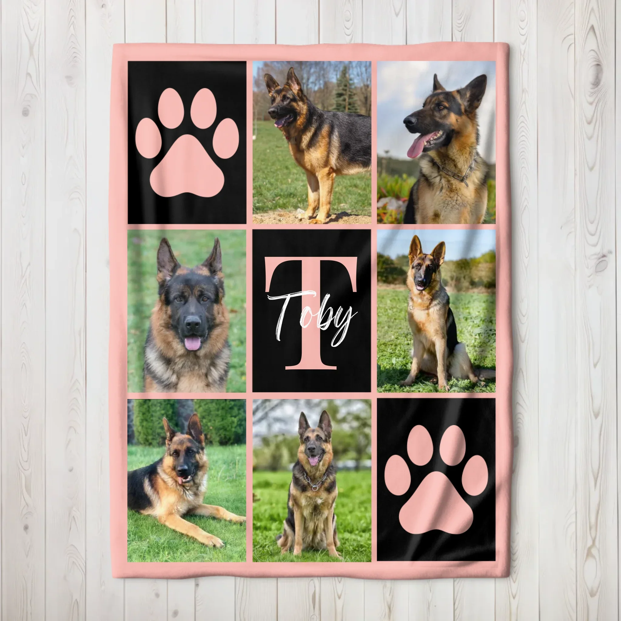 Personalized Blanket – Multicolored Pet Photo With Name And Initial - Image 3