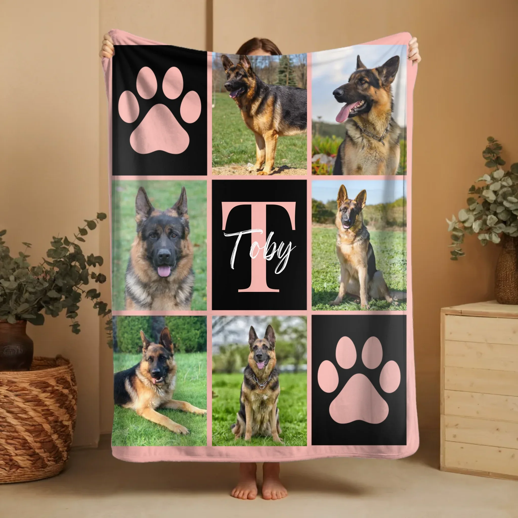 Personalized Blanket – Multicolored Pet Photo With Name And Initial - Image 4