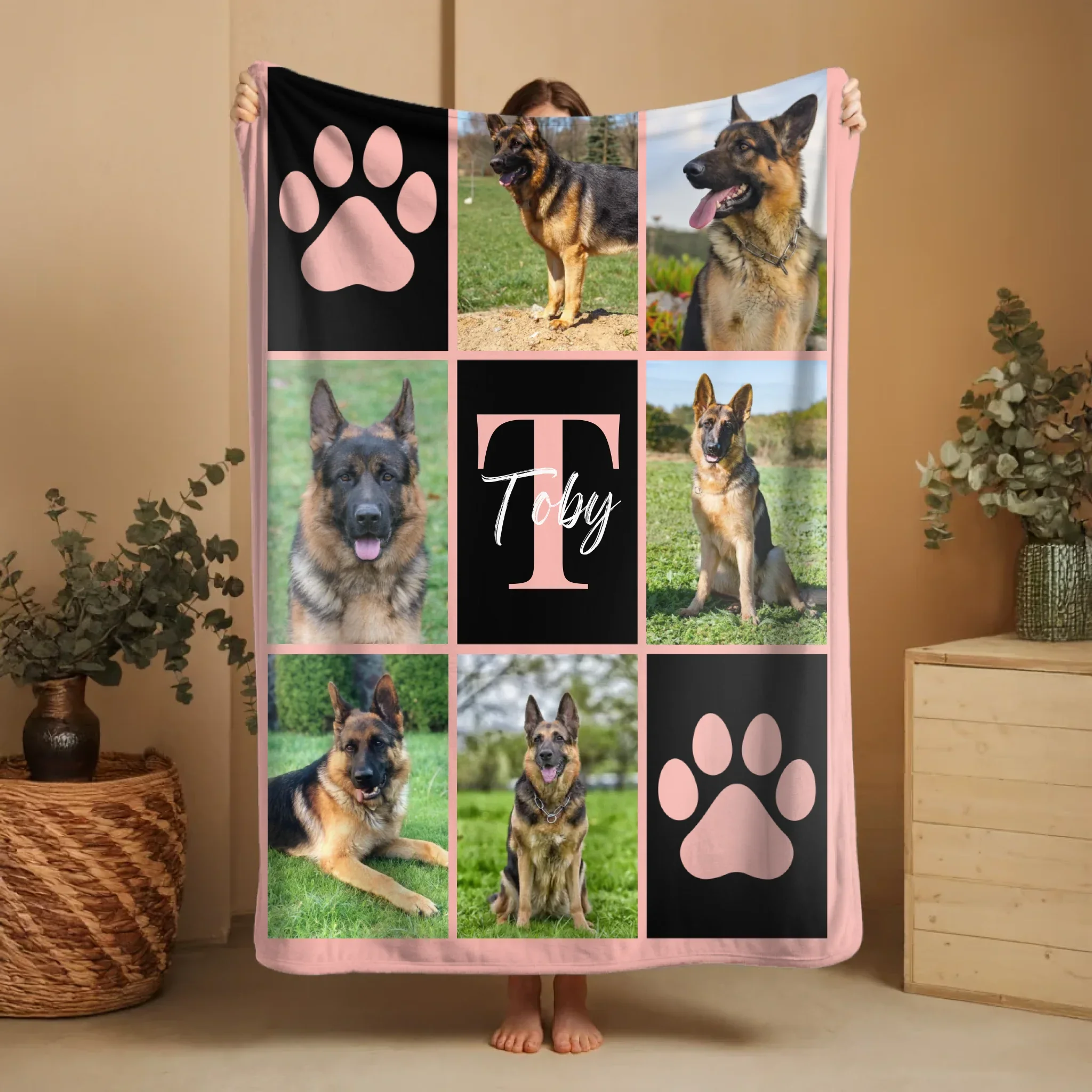 Personalized Blanket – Multicolored Pet Photo With Name And Initial - Image 7