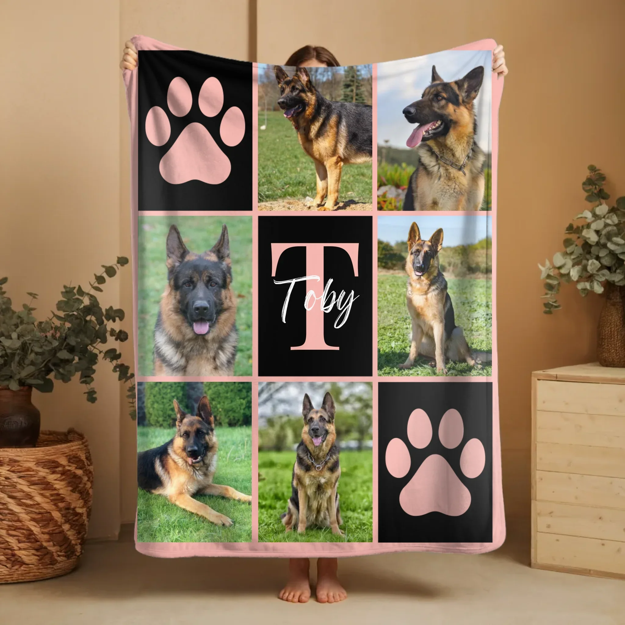 Personalized Blanket – Multicolored Pet Photo With Name And Initial - Image 9