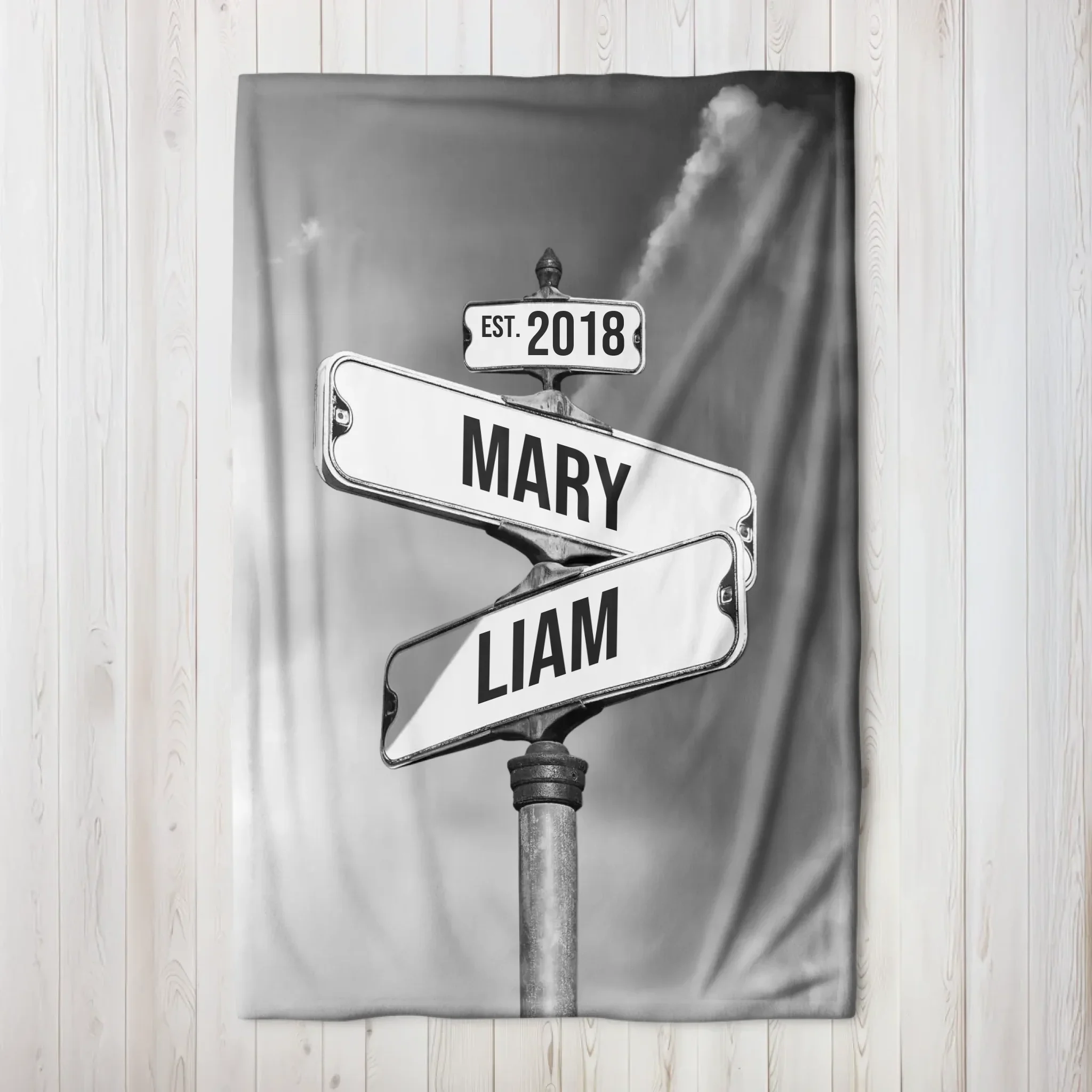 Personalized Blanket "Vintage Street Sign for couples"