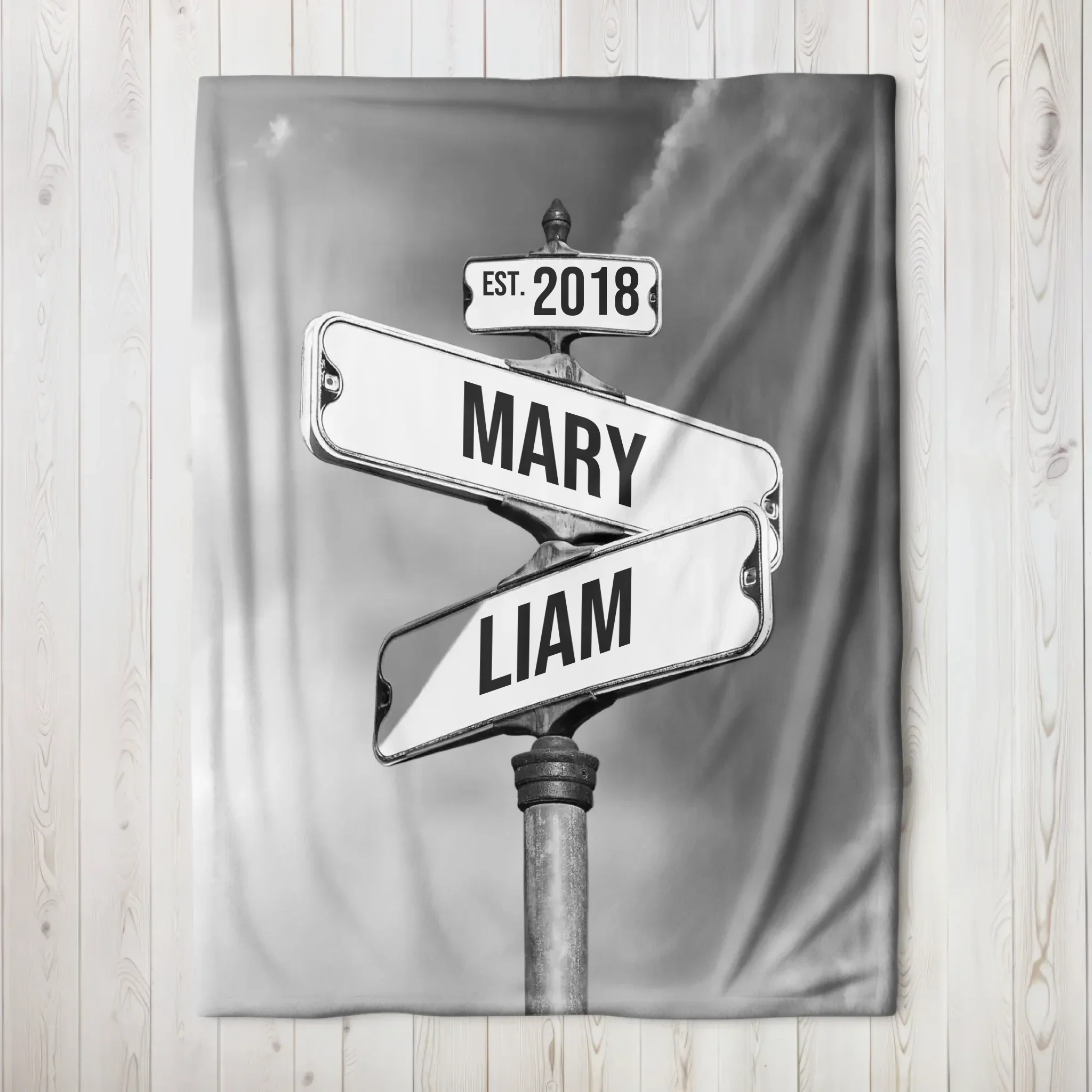 Personalized Blanket "Vintage Street Sign for couples" - Image 3