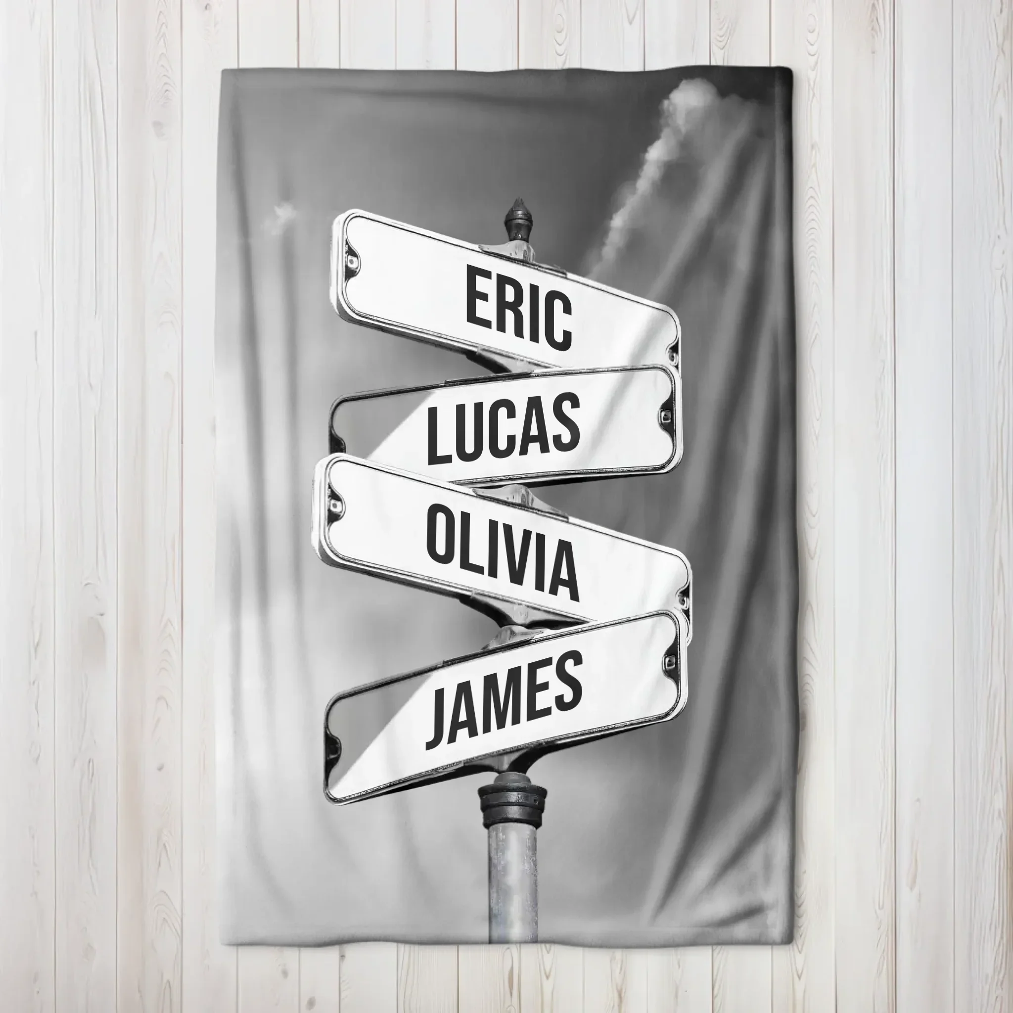 Personalized Blanket "Vintage street sign for families"