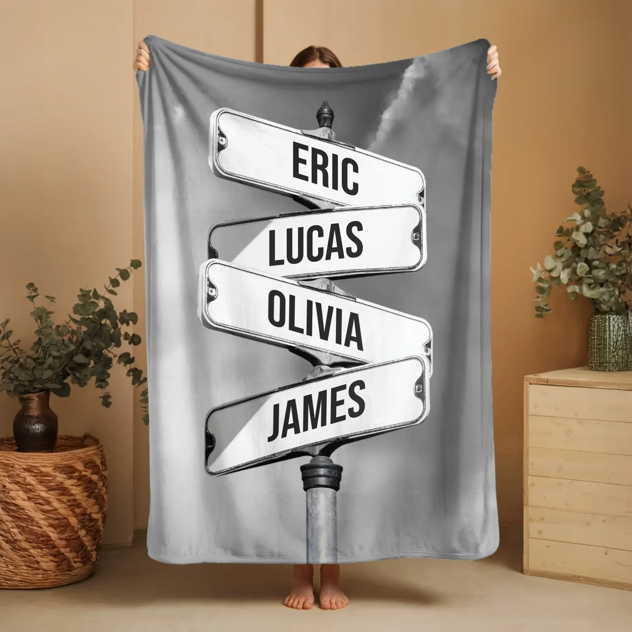 Personalized Blanket "Vintage street sign for families" - Image 2