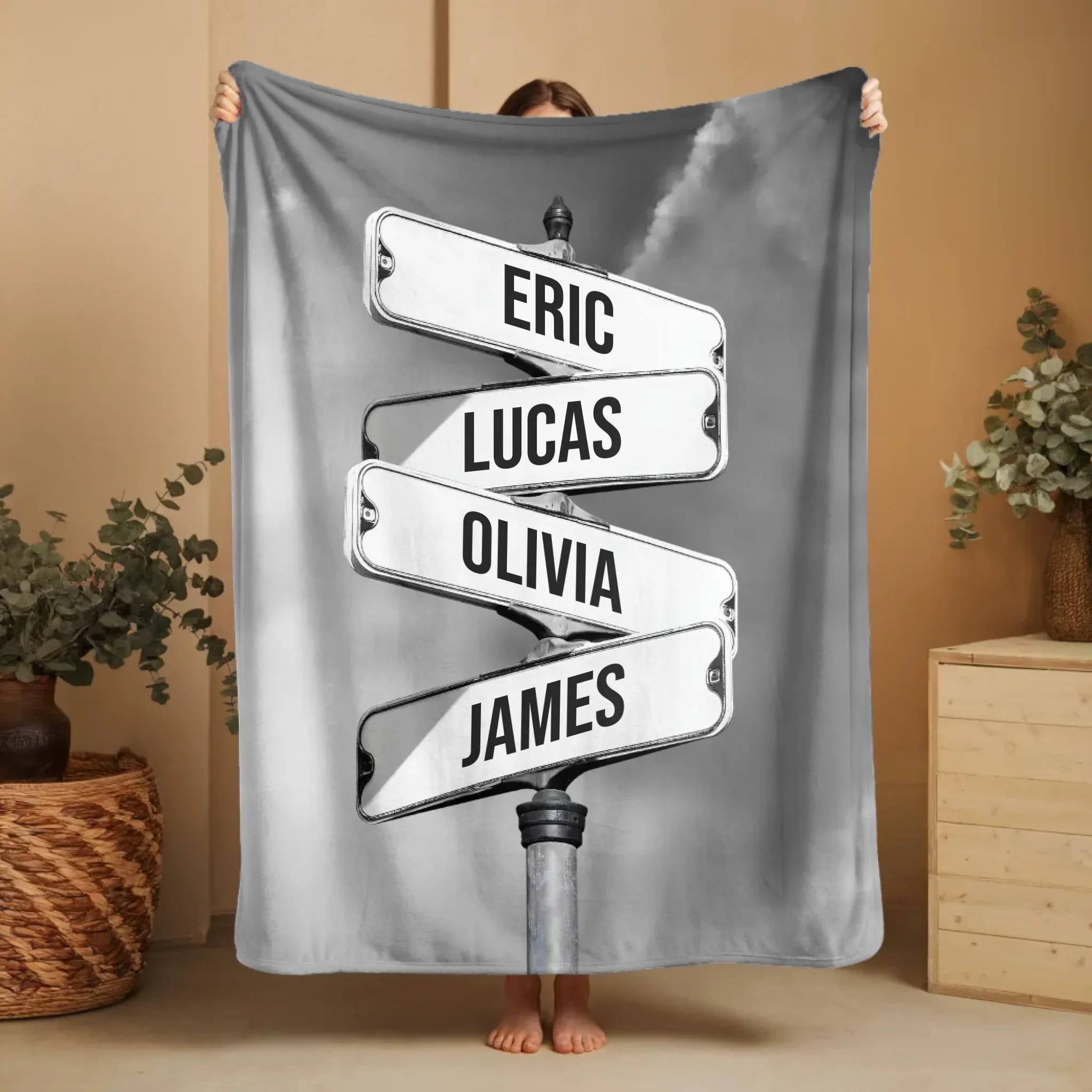 Personalized Blanket "Vintage street sign for families" - Image 4
