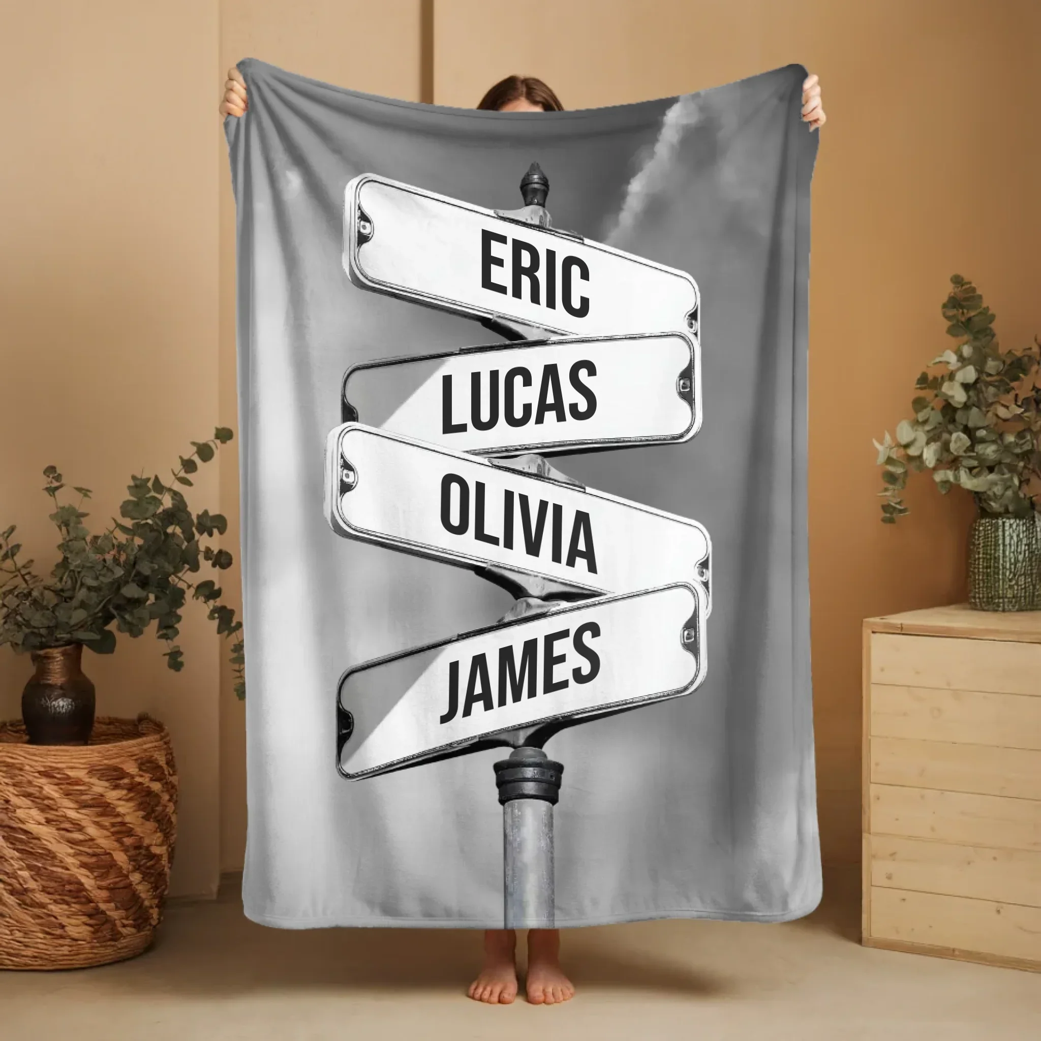 Personalized Blanket "Vintage street sign for families" - Image 7