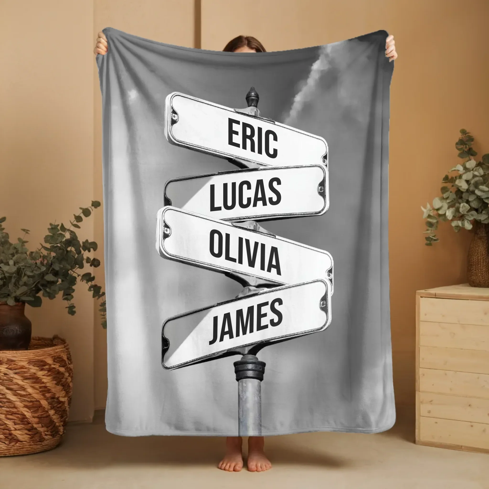Personalized Blanket "Vintage street sign for families" - Image 9