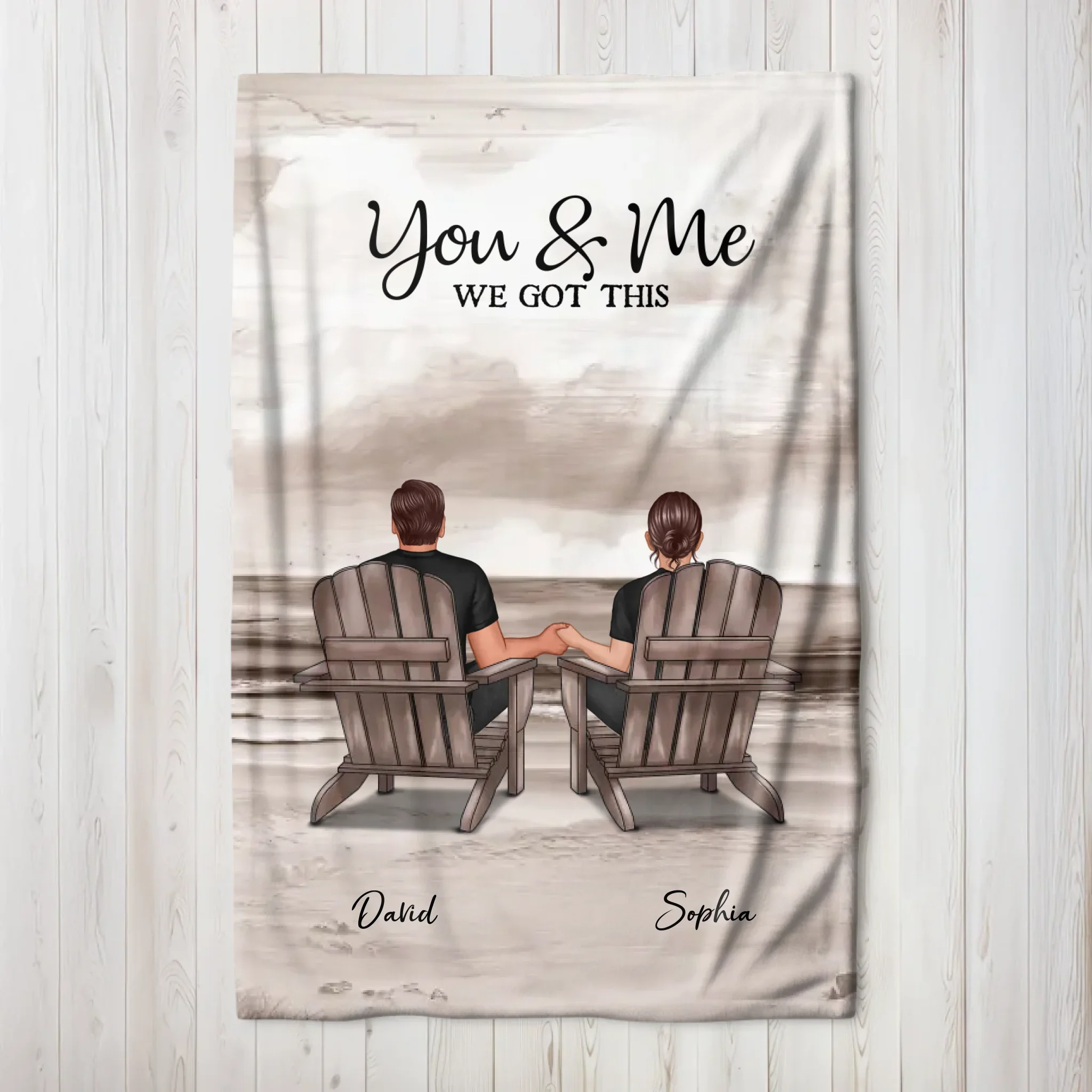 Personalized Blanket "You and me, we got this - vertical"