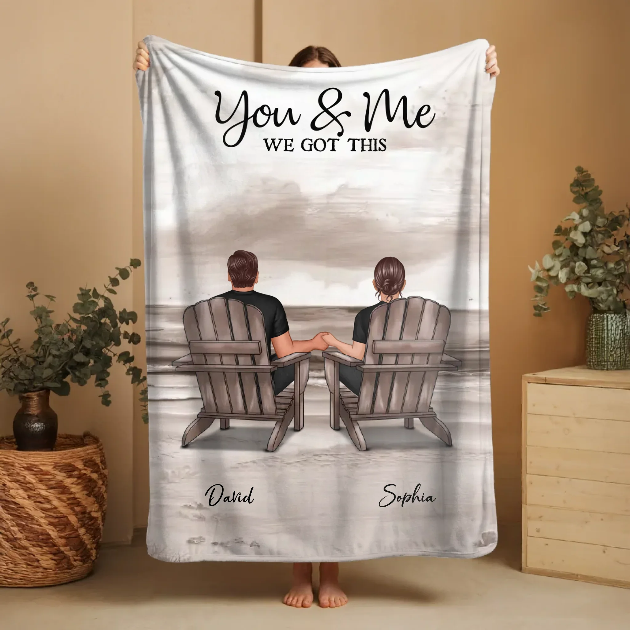 Personalized Blanket "You and me, we got this - vertical" - Image 7