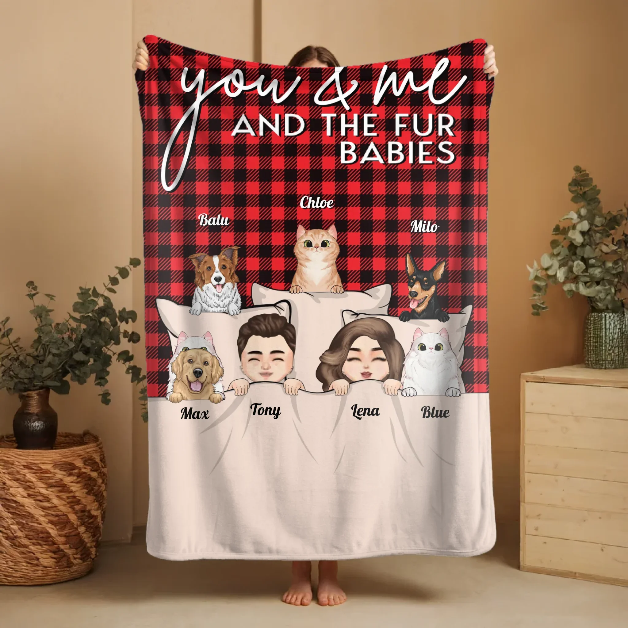 Personalized Blanket – You & Me And Our Pets - Image 2