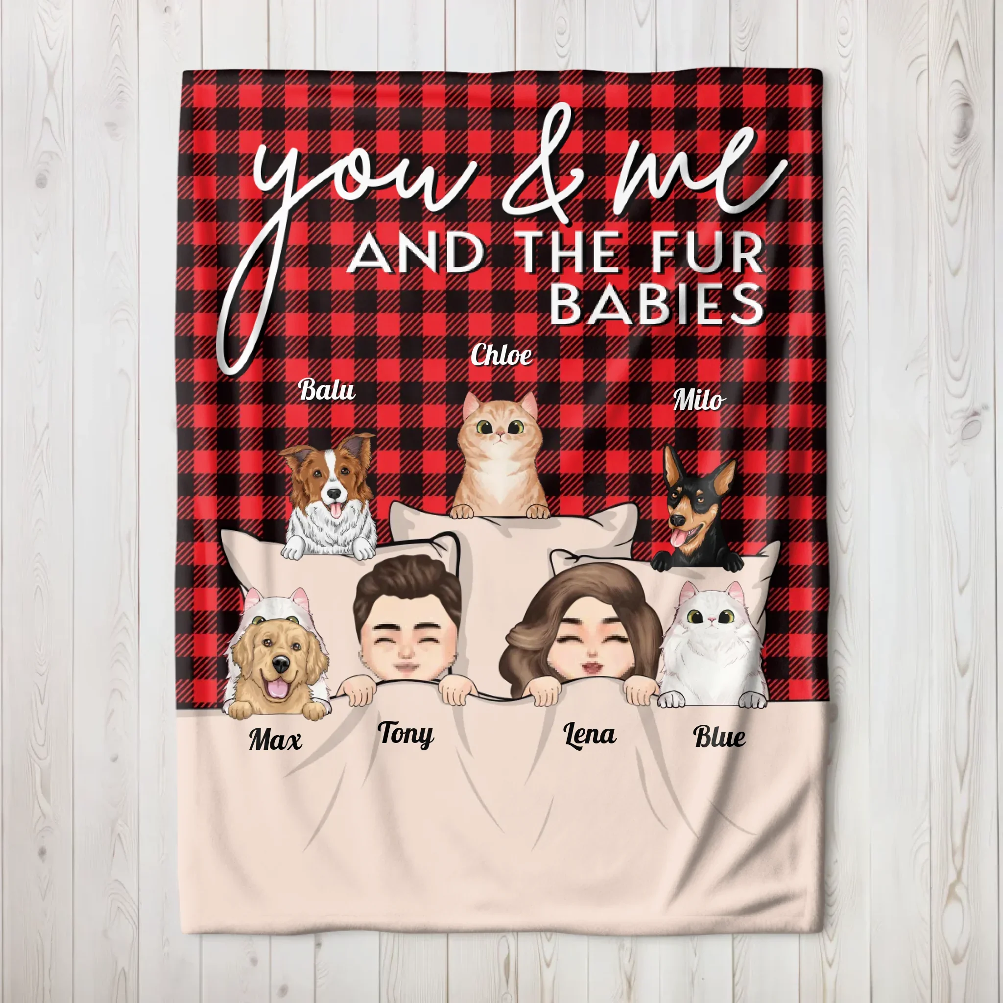 Personalized Blanket – You & Me And Our Pets - Image 3