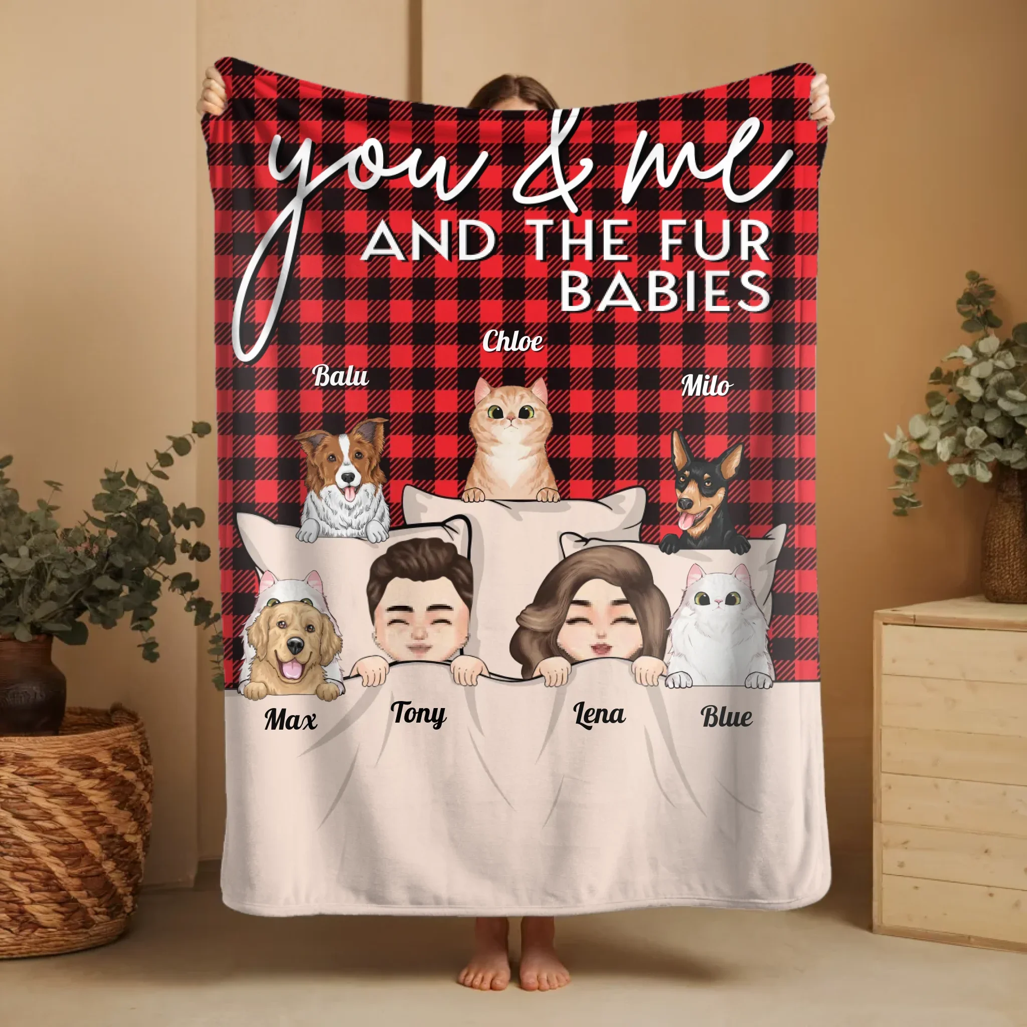 Personalized Blanket – You & Me And Our Pets - Image 4