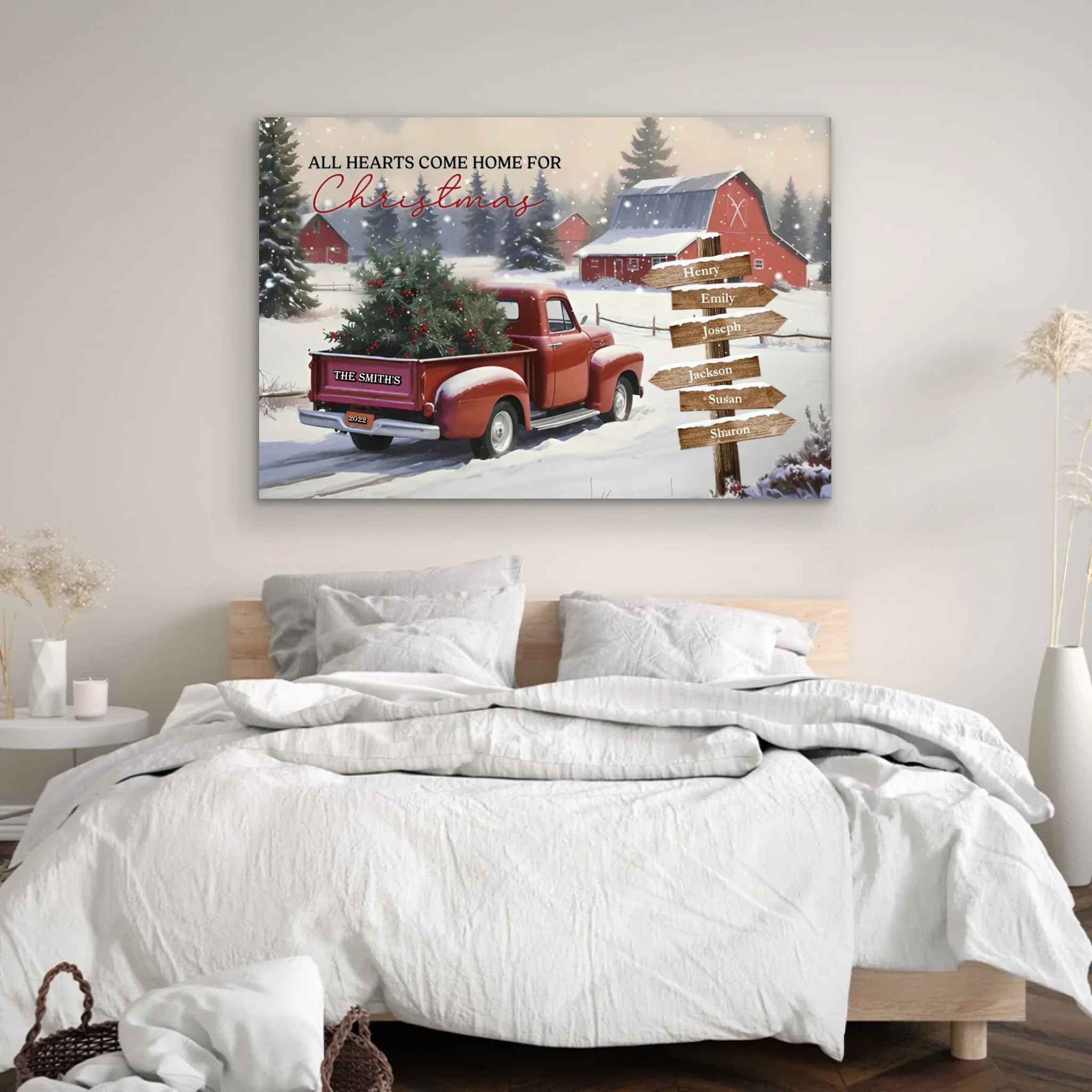 Personalized Canvas – All Hearts Come Home for Christmas - Image 3