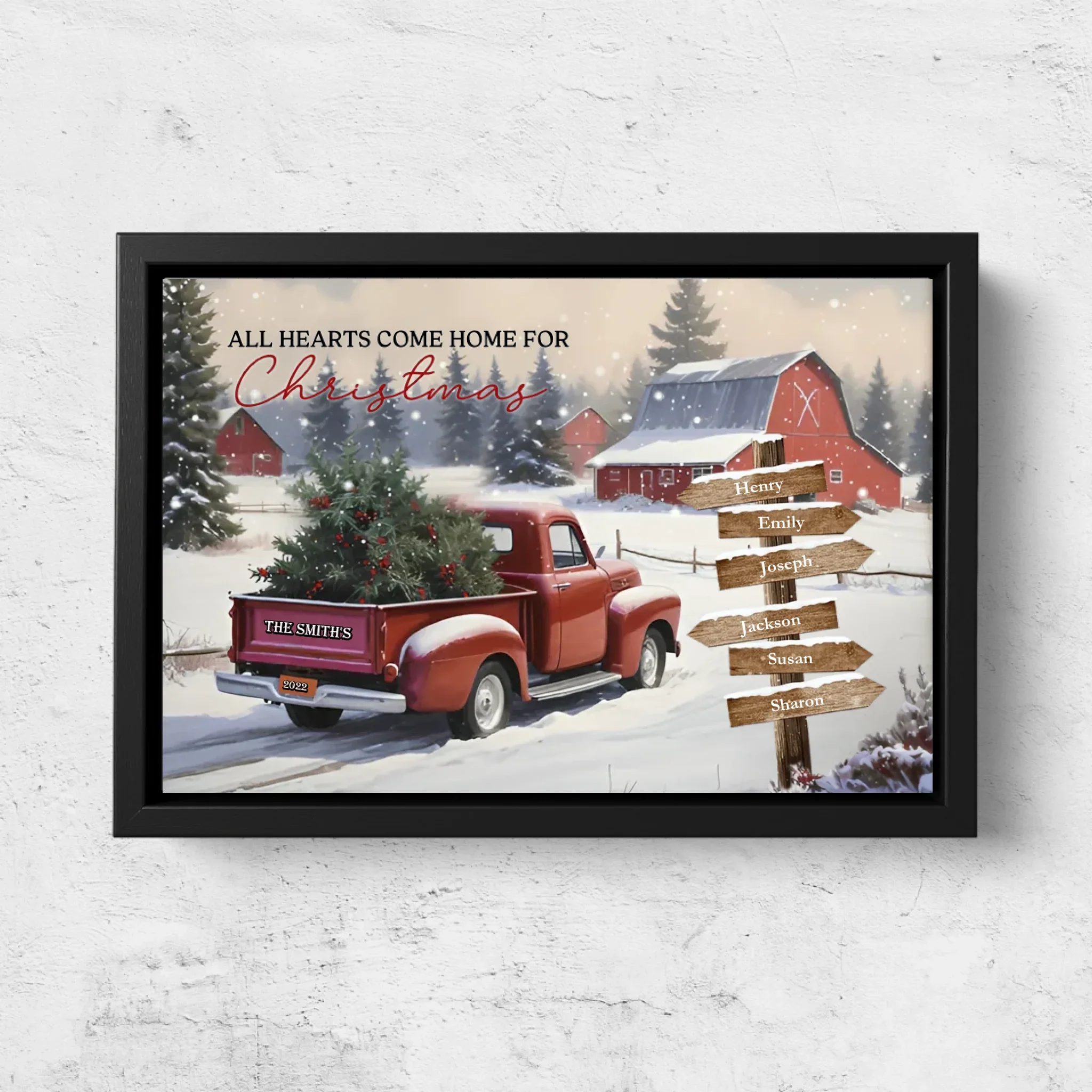 Personalized Canvas – All Hearts Come Home for Christmas - Image 5