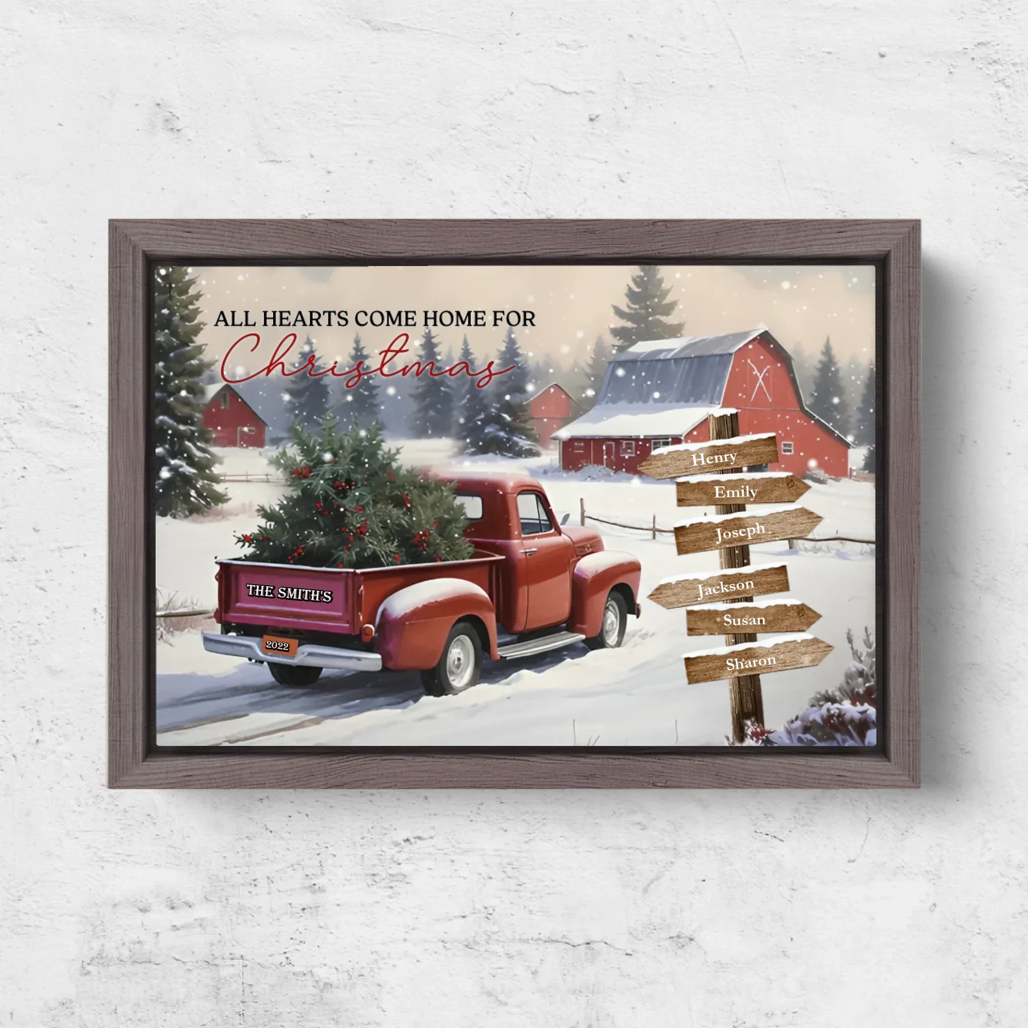 Personalized Canvas – All Hearts Come Home for Christmas - Image 6