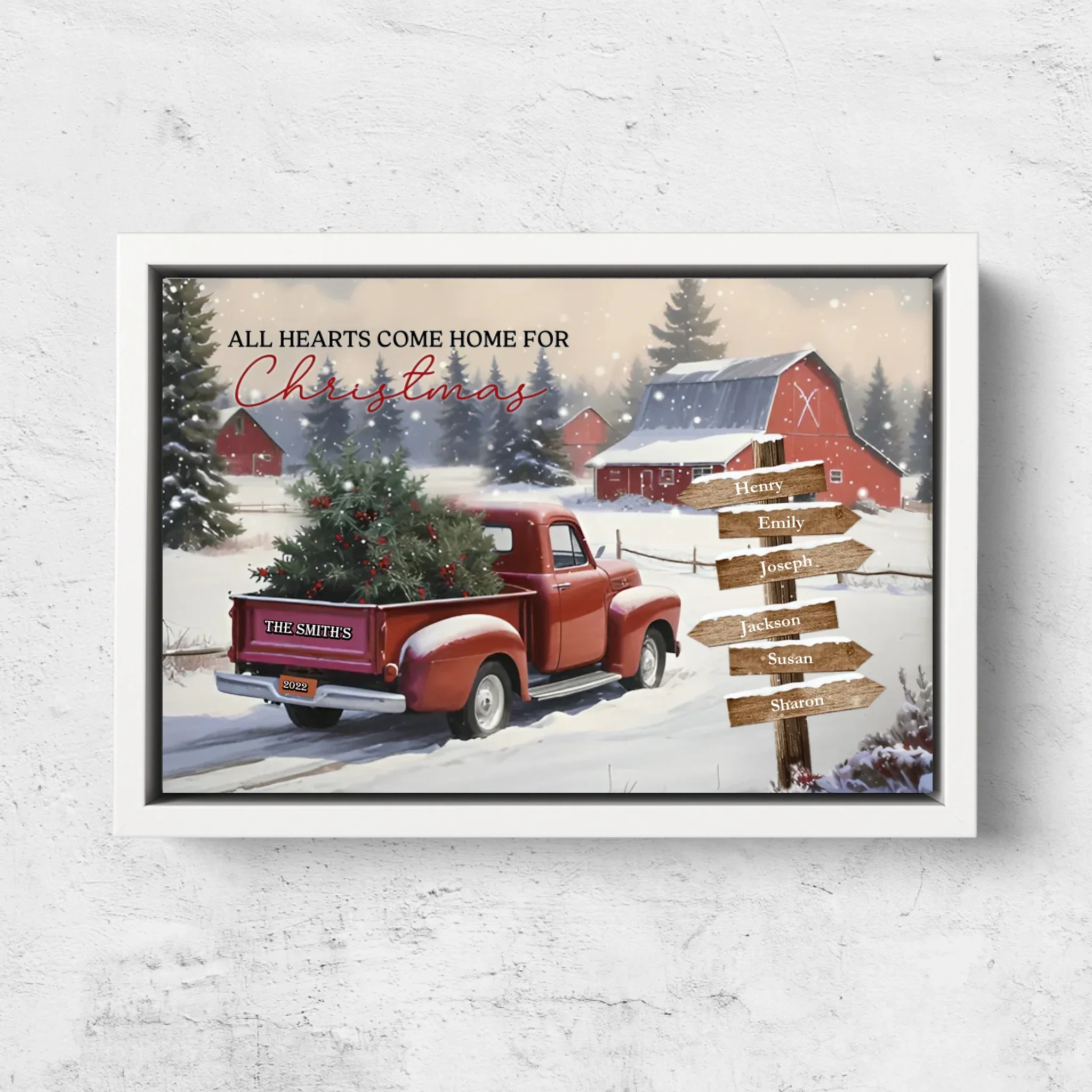 Personalized Canvas – All Hearts Come Home for Christmas - Image 7