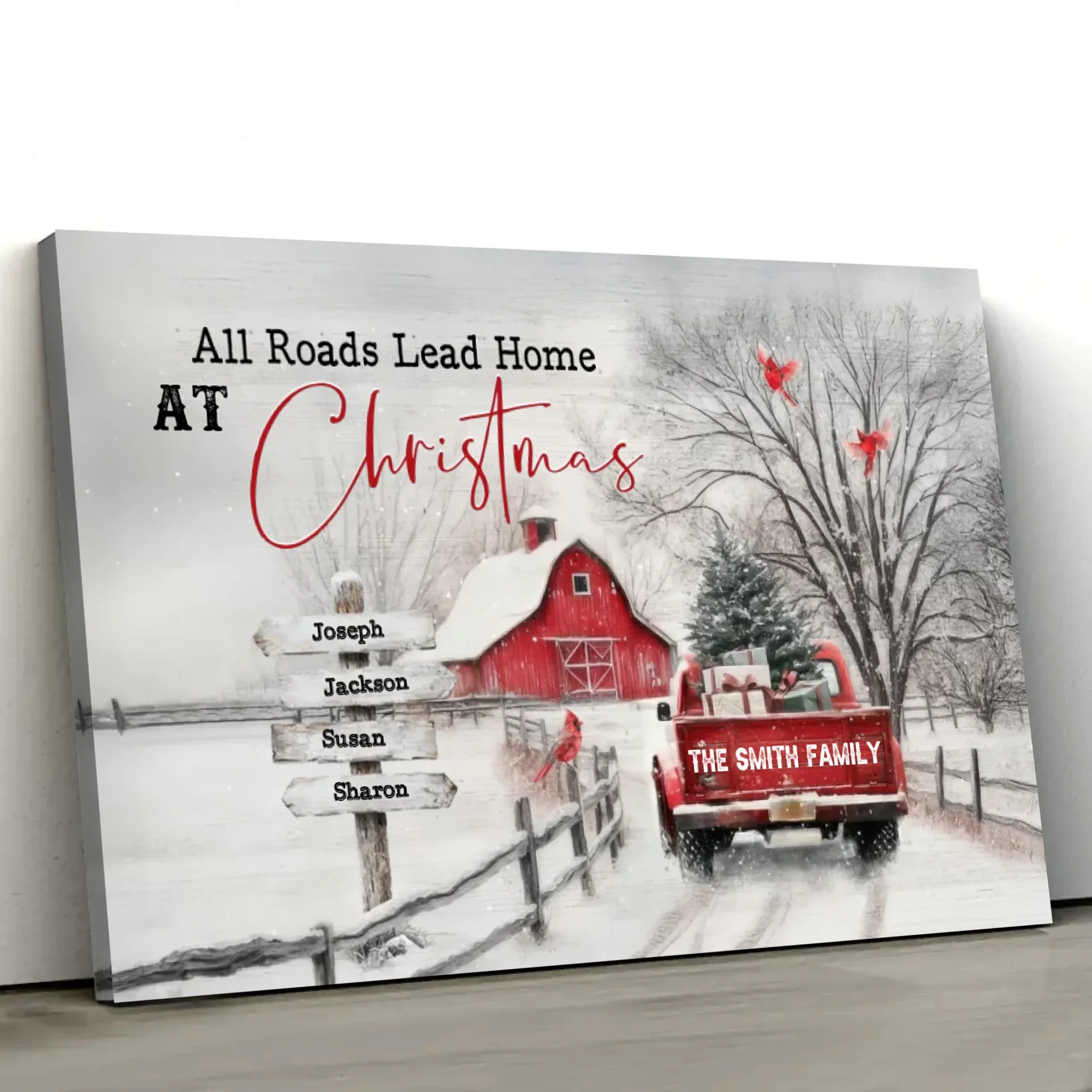 Personalized Canvas – All Roads Lead Home at Christmas - Image 2