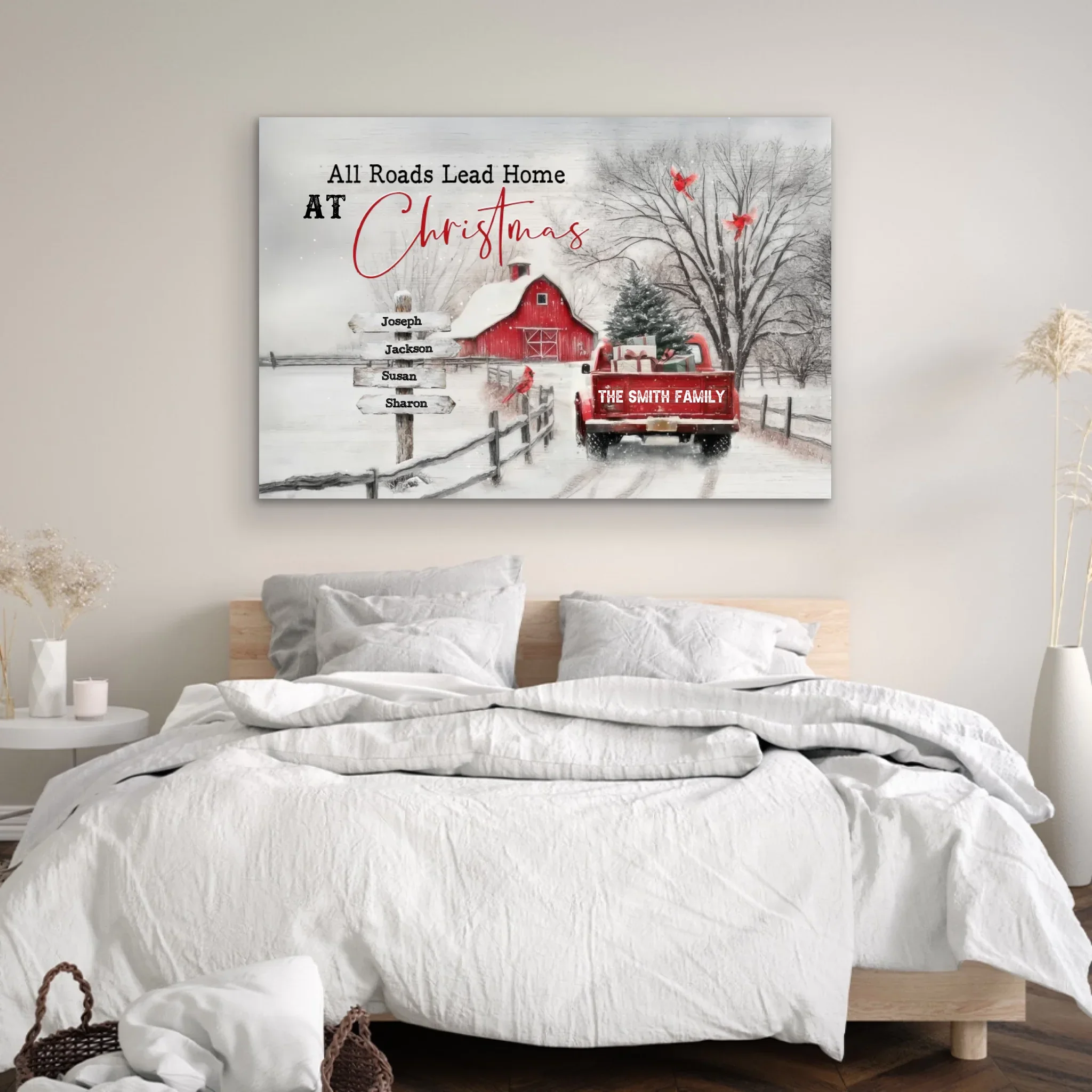 Personalized Canvas – All Roads Lead Home at Christmas - Image 3