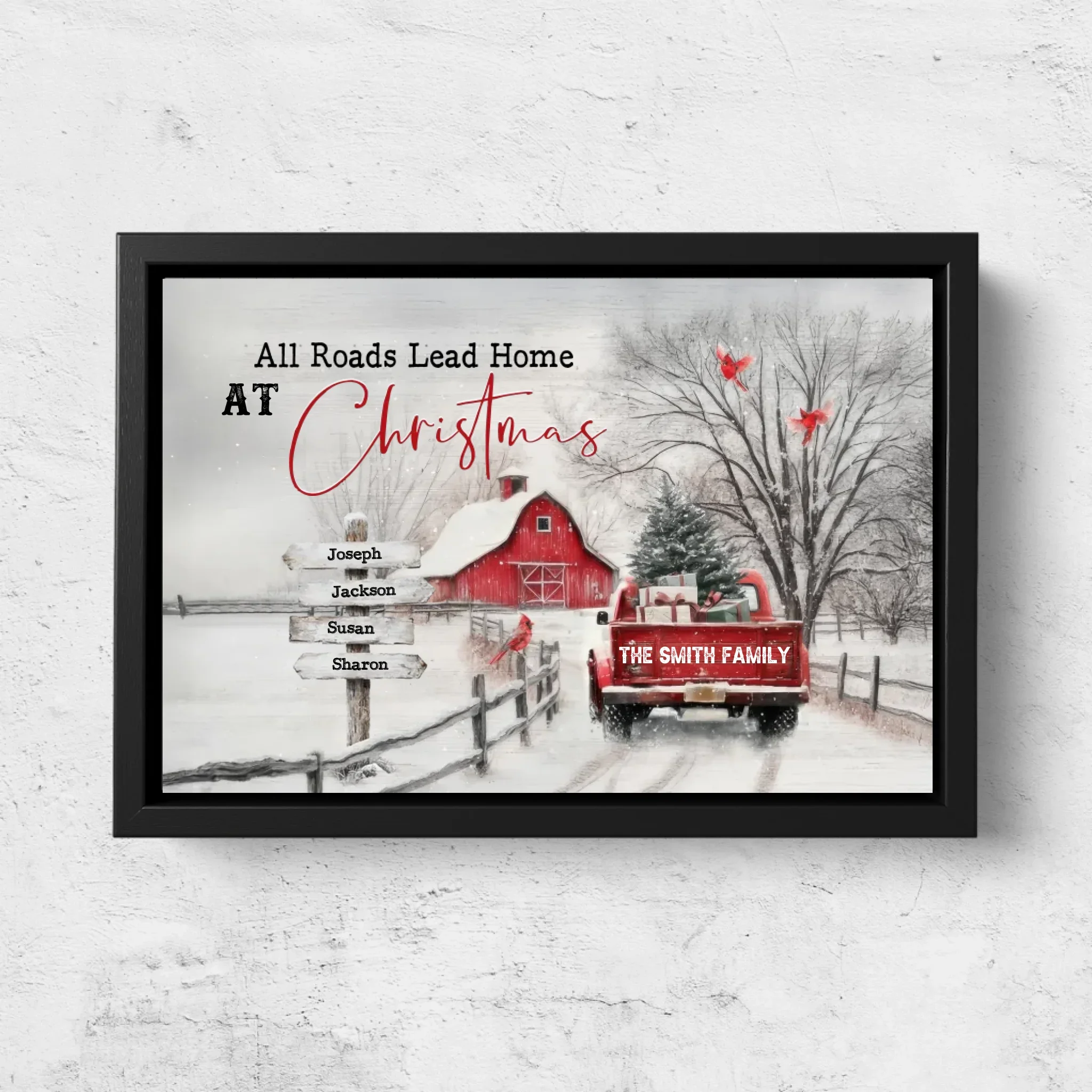 Personalized Canvas – All Roads Lead Home at Christmas - Image 5